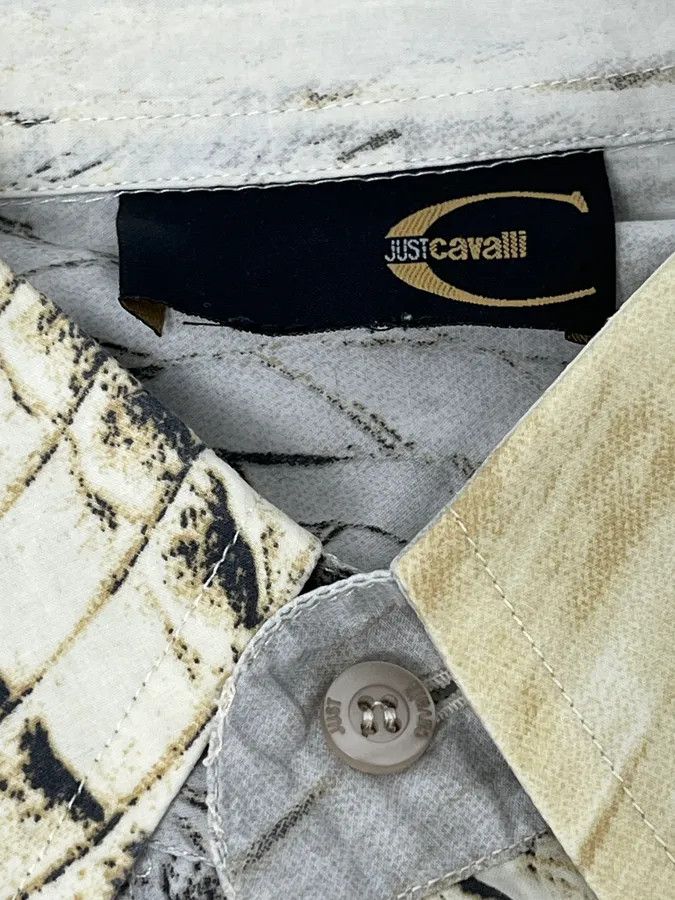 Just Cavalli SS2002 Cavalli Beige Crocodile Effect Abstract Shirt Size US S / EU 44-46 / 1 - 11 Thumbnail