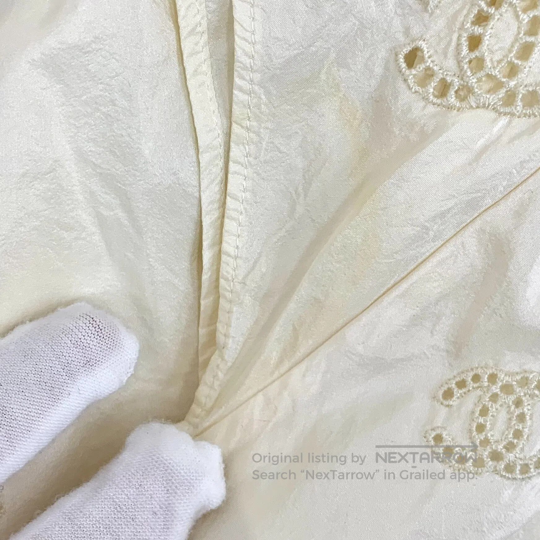 Chanel Chanel Beige Double C Hollow Embroidered Silk Collarless S Size XS / US 0-2 / IT 36-38 - 9 Thumbnail