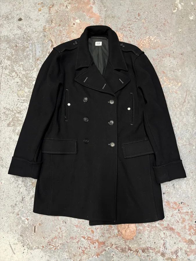 C.P. Company 2000s C.P. Company Black Wool Double-Breasted Coat Size US L / EU 52-54 / 3 - 1 Thumbnail