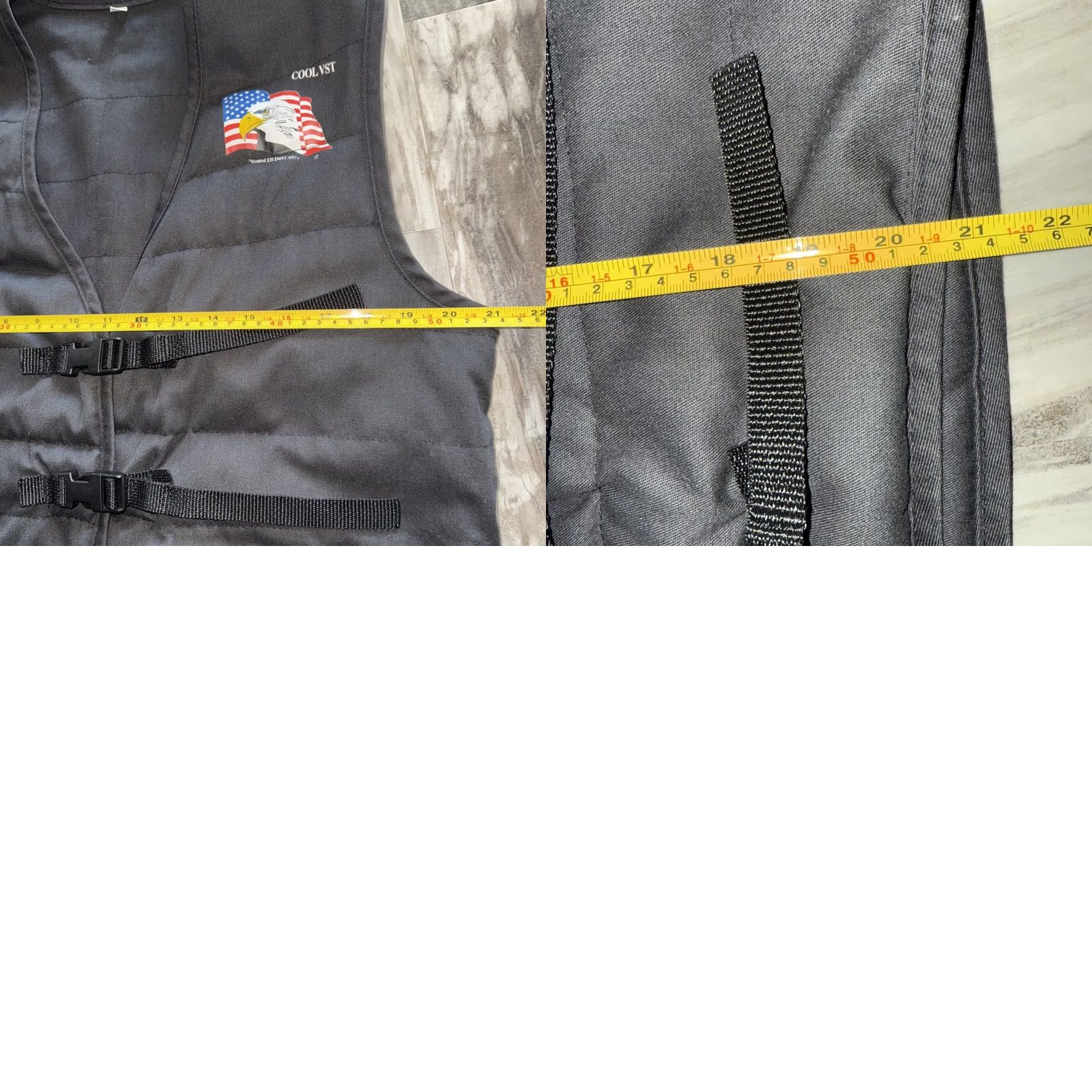 Vintage Party Animal Cool Cooling Vest Shirt Adults M Black Biker Eagle Flag Size US M / EU 48-50 / 2 - 8 Thumbnail