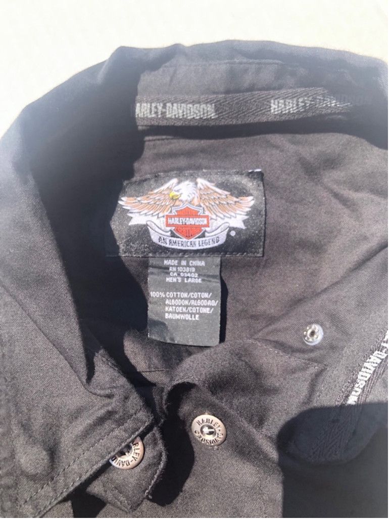 Harley Davidson Harley Davidson Black Long Sleeve Shirt Size XLarge Size US XL / EU 56 / 4 - 3 Thumbnail