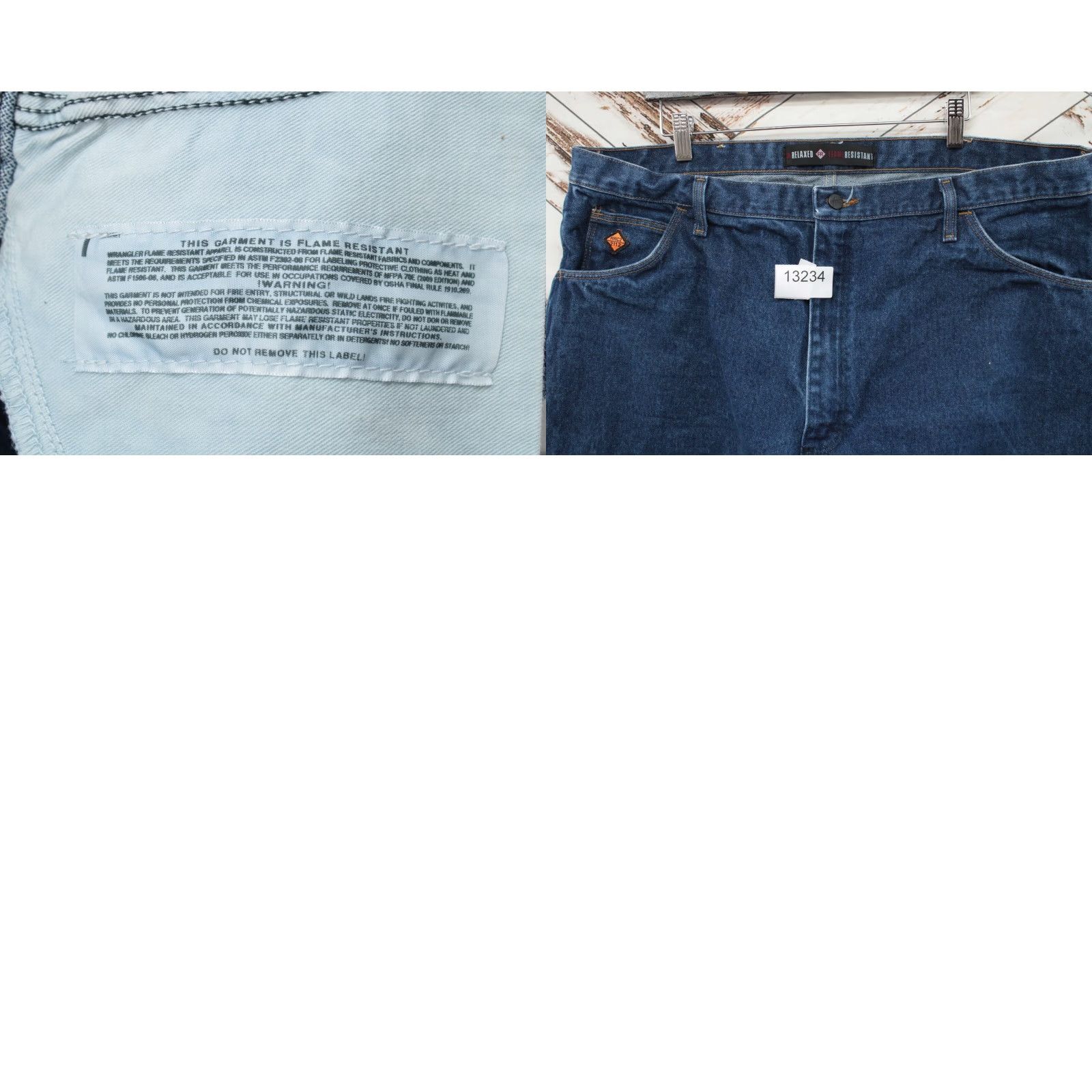 Wrangler Wrangler FR Jeans Mens 42X34 Flame Resistant Pants HRC2 Relaxed Fit Work Wear Denim Blue 5-Pocket Safety Workwear Mens Jeans FR31MWZ Size US 42 / EU 58 - 9 Thumbnail