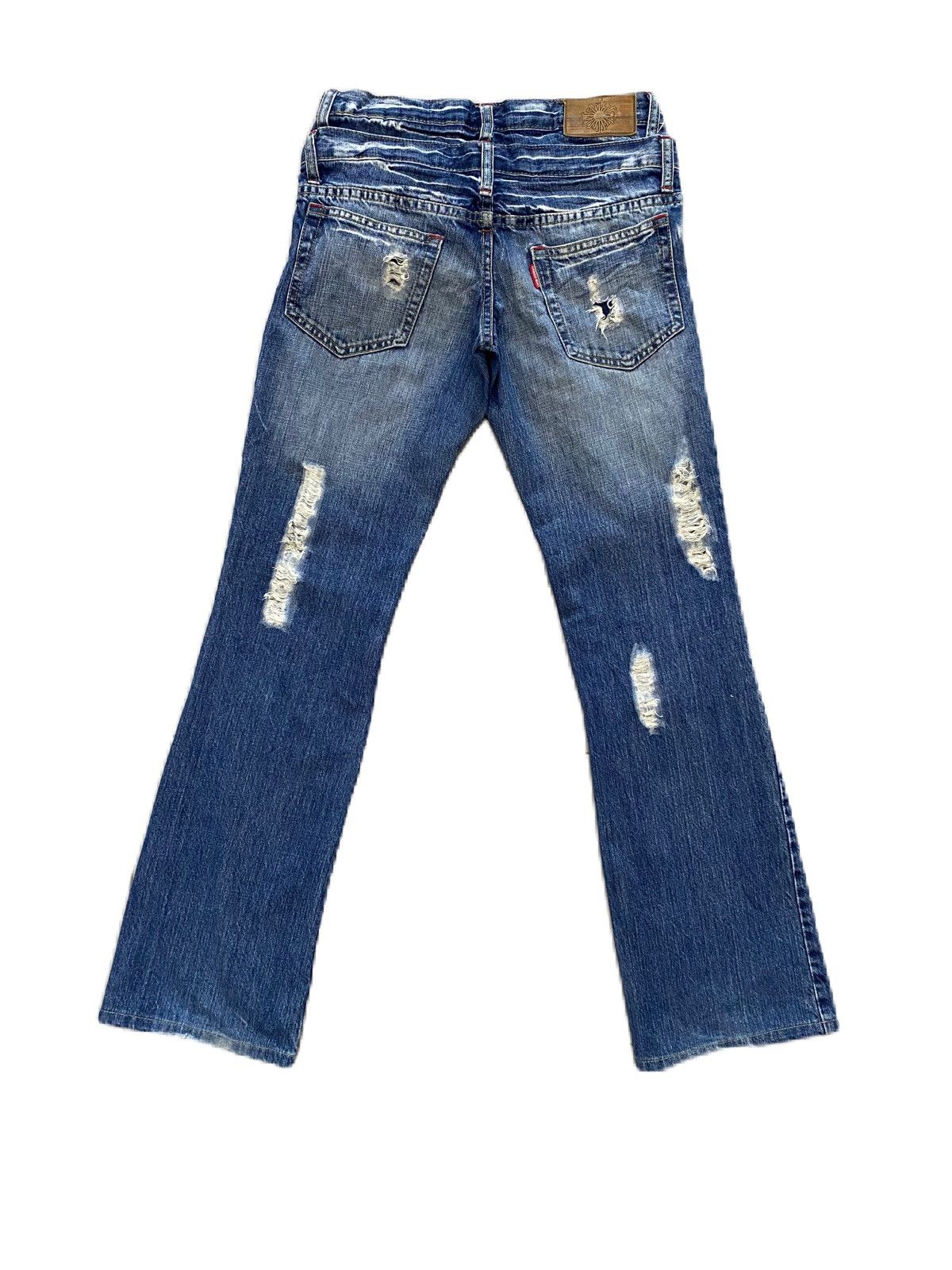 Japanese Brand × Tornado Mart THRASHED DOUBLE WAIST RIPPED DESIGN TORNADO MART Size US 29 - 3 Thumbnail