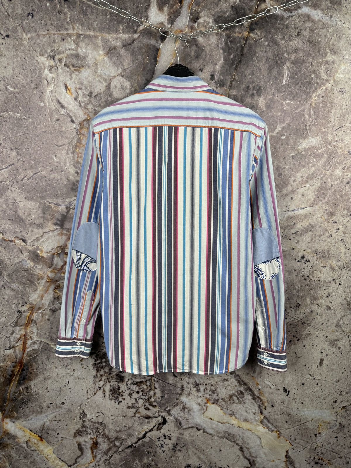Desigual Desigual Multicolor Striped Button-Down Shirt Logo Embroider Size US M / EU 48-50 / 2 - 11 Thumbnail