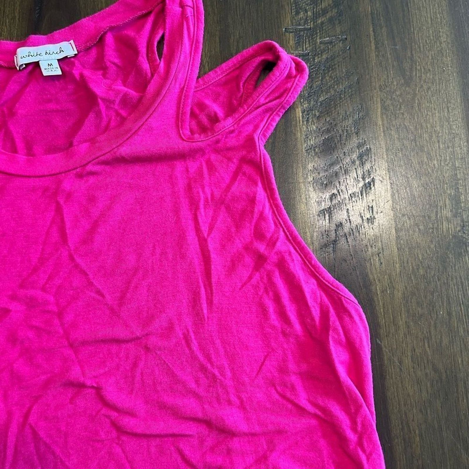 Vintage White Birch Hot Pink Sleeveless Cold Shoulder Blouse Size M Size M / US 6-8 / IT 42-44 - 5 Thumbnail