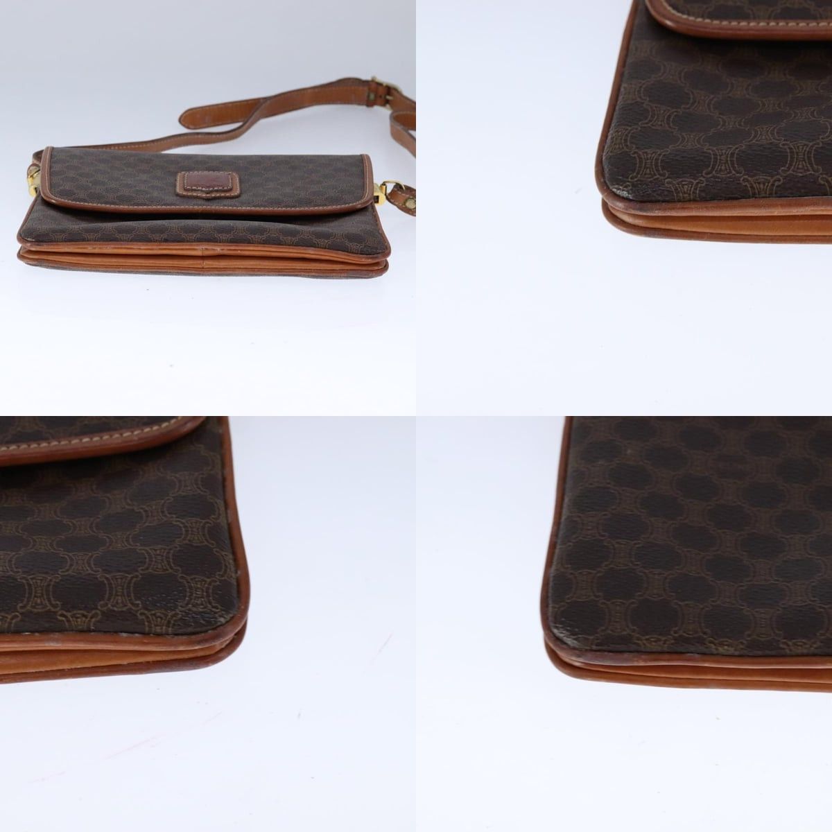 Celine CELINE Macadam Canvas Shoulder Bag Pvc Leather Brown Size ONE SIZE - 10 Thumbnail
