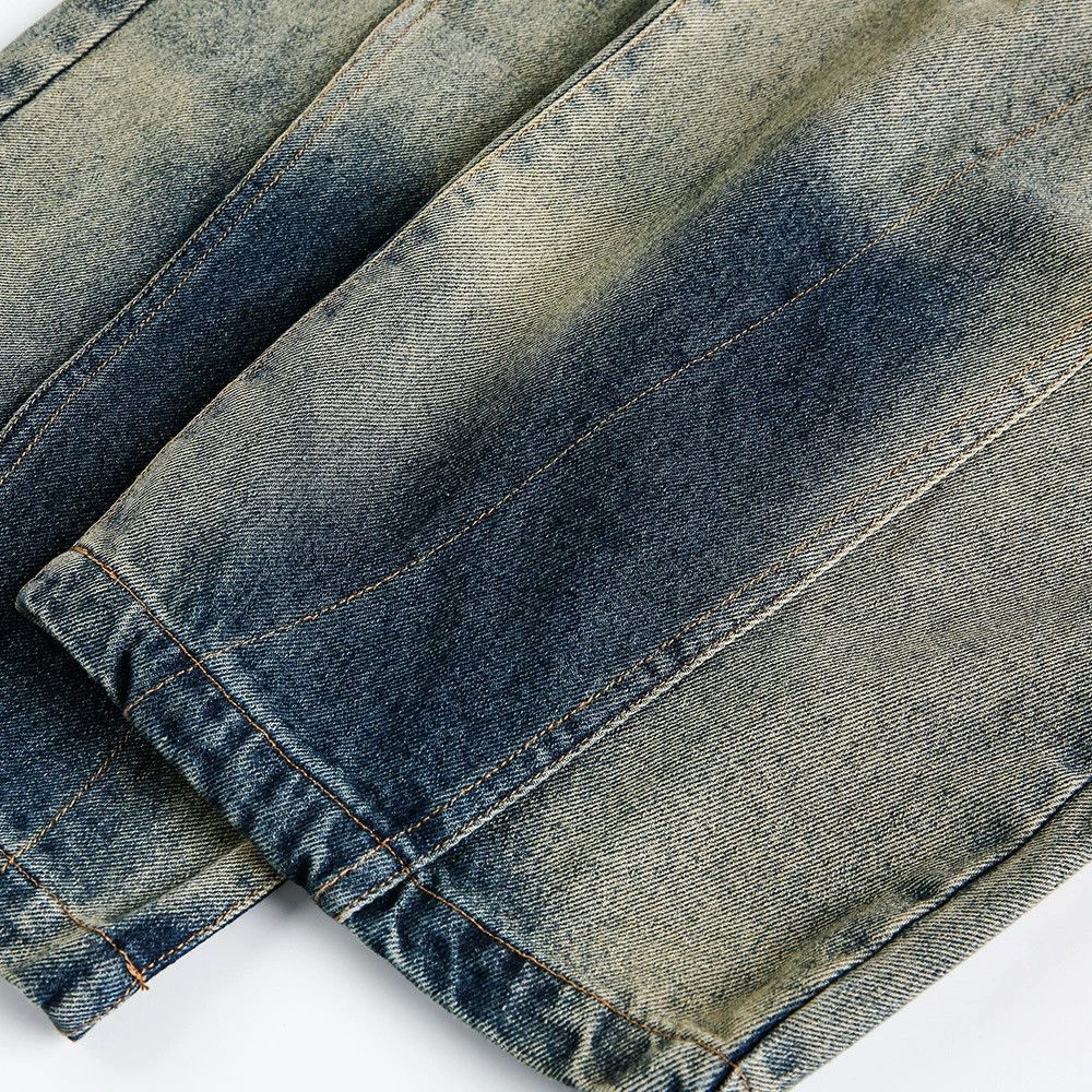 Vintage Men's loose street wide-leg gradient washed scimitar jeans Size US 32 / EU 48 - 6 Thumbnail