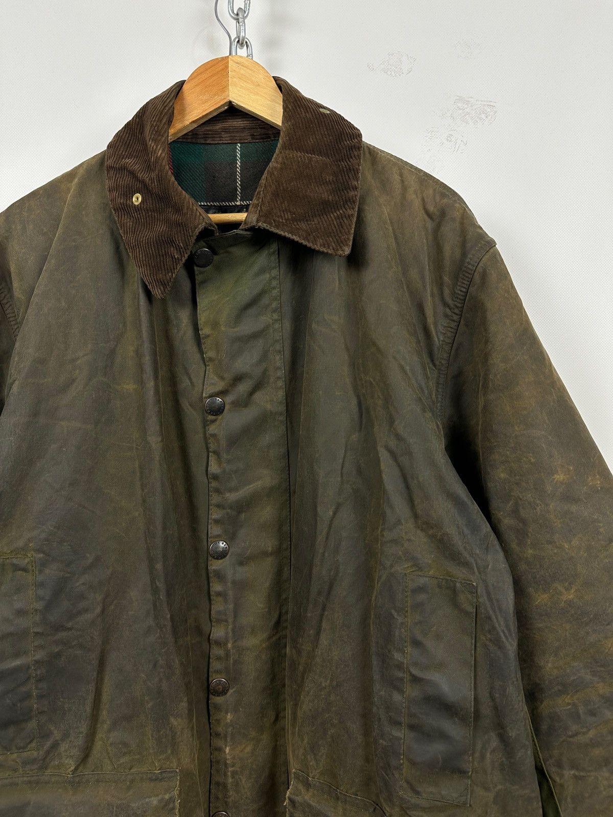 Barbour Vintage Barbour Northumbria Olive Green Waxed Coat Jacket Size US XL / EU 56 / 4 - 8 Thumbnail