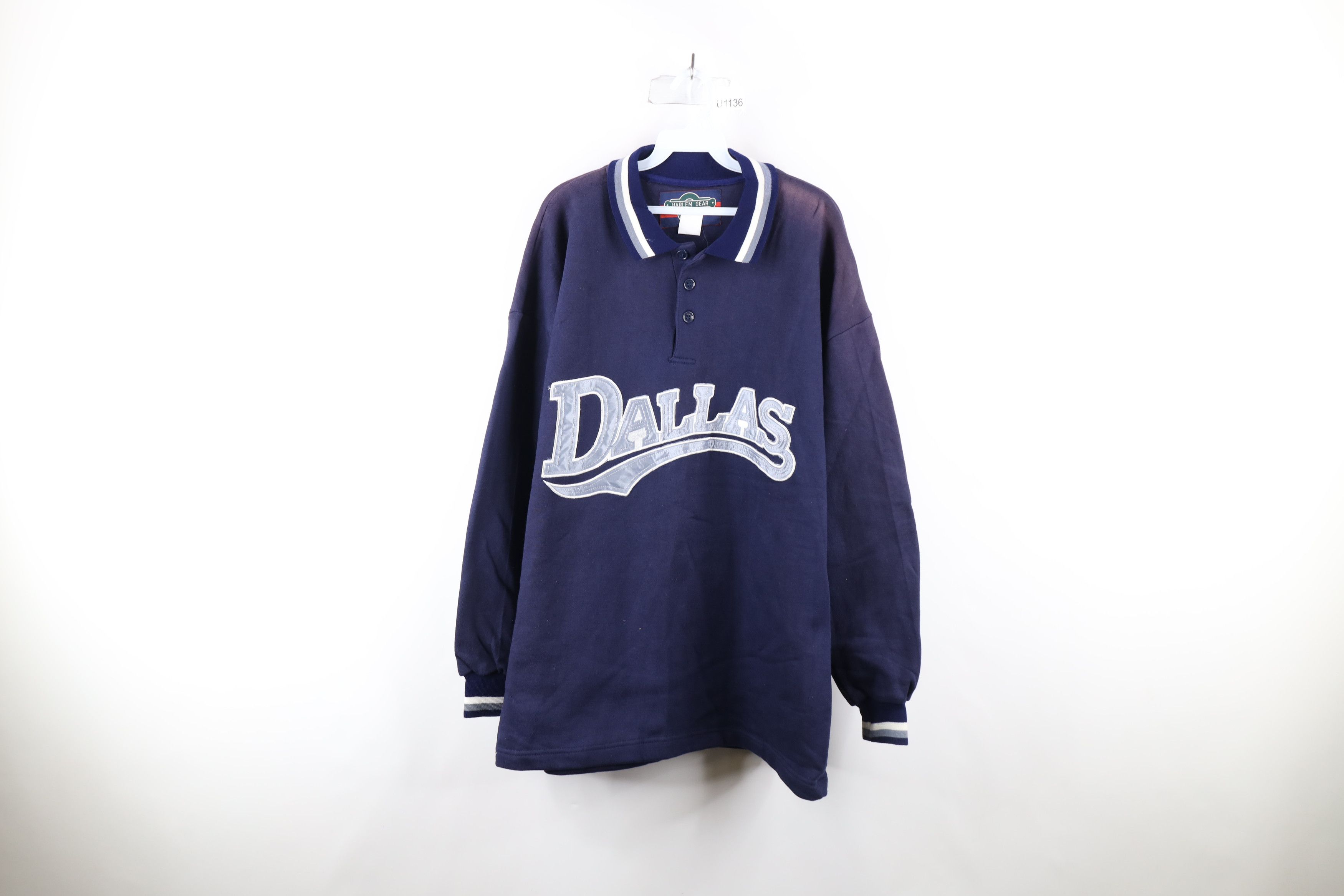 Vintage Vintage 90s Out Dallas Cowboys Collared Sweatshirt Blue Size US L / EU 52-54 / 3 - 1 Thumbnail