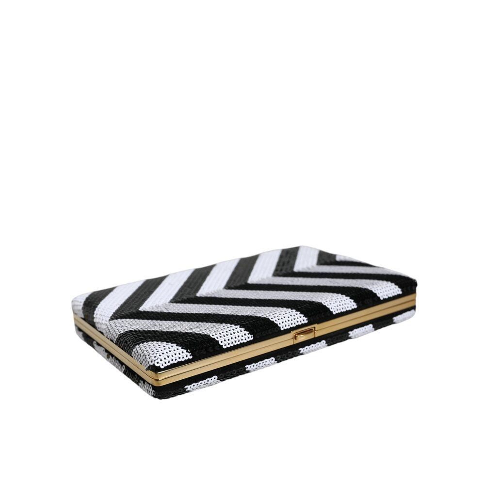 Dolce & Gabbana Dolce & Gabbana Black White Gold Frame Clutch Evening Party Size ONE SIZE - 5 Thumbnail