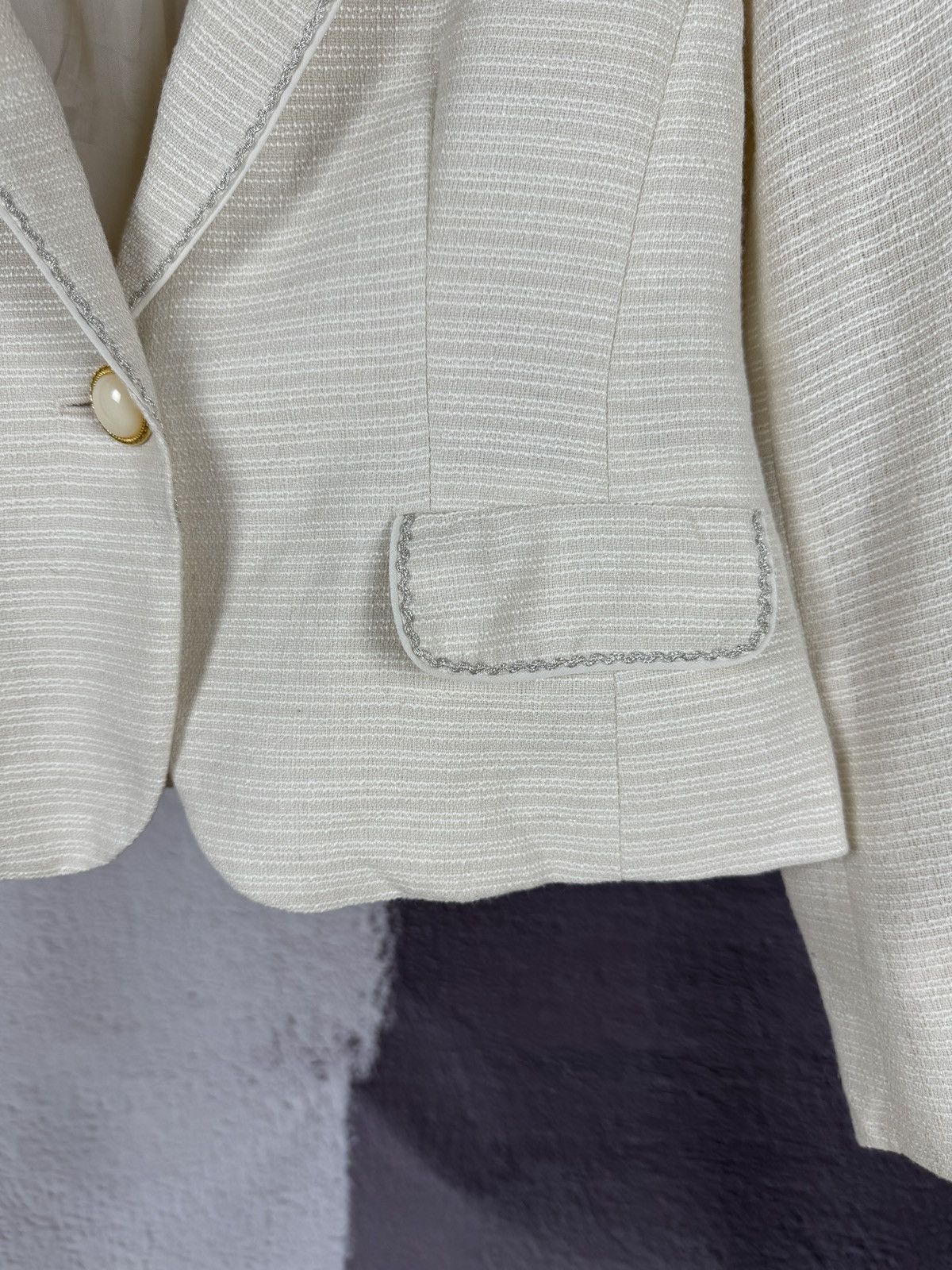 Japanese Brand × Masaki Matsushima Masaki Matsushima ivory striped blazer jacket size 11AR Size S / US 4 / IT 40 - 5 Thumbnail