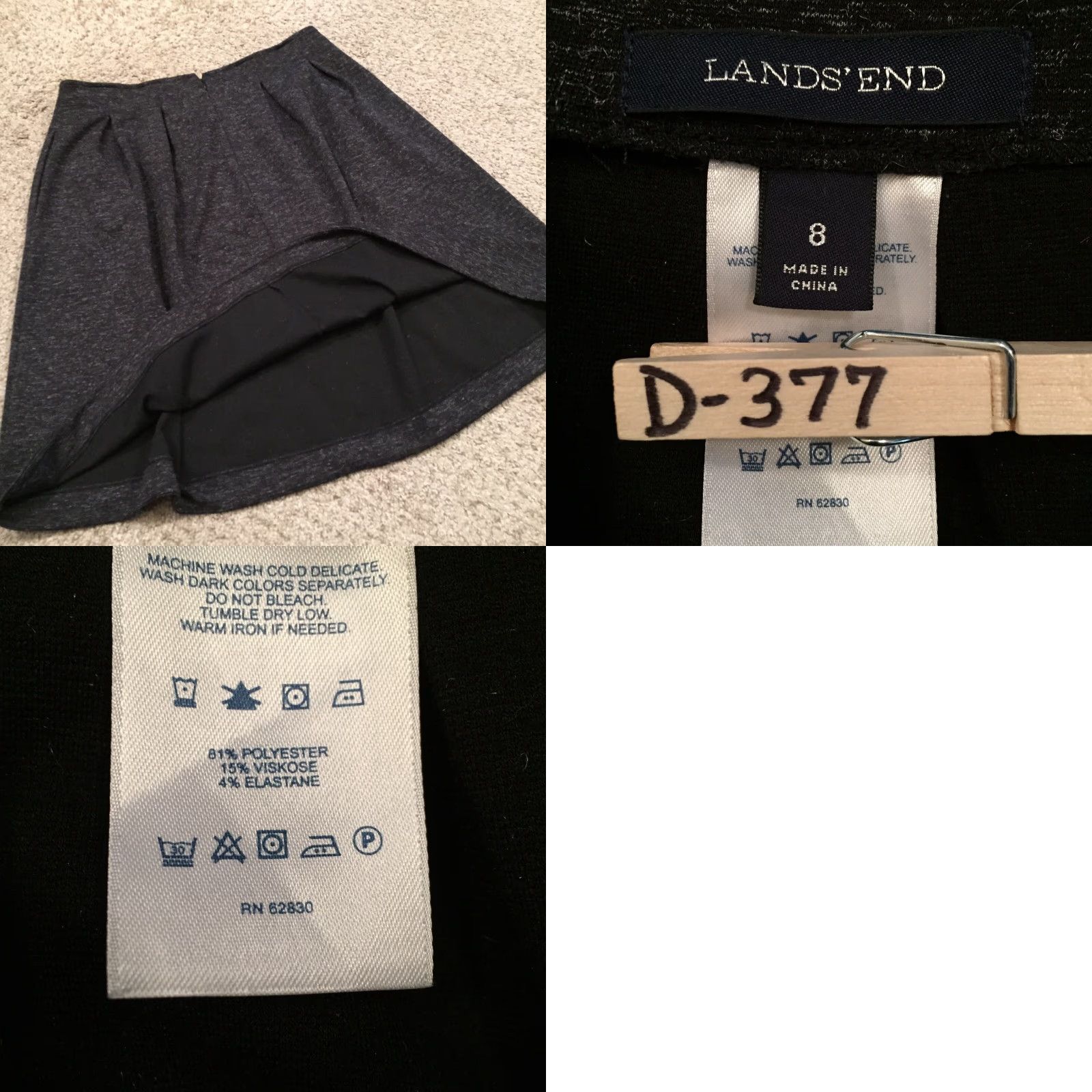 Lands' End Lands' End Skirt Women Knee Length Regular Size 8 Gray Pleated Pockets Flare[Zip] Size 30" / US 8 / IT 44 - 8 Thumbnail
