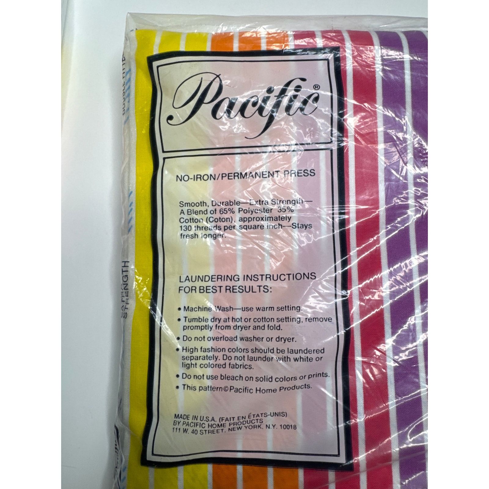 Vintage NWT 80s Pacific Rainbow & Clouds double sheet set LGBT Size ONE SIZE - 10 Thumbnail
