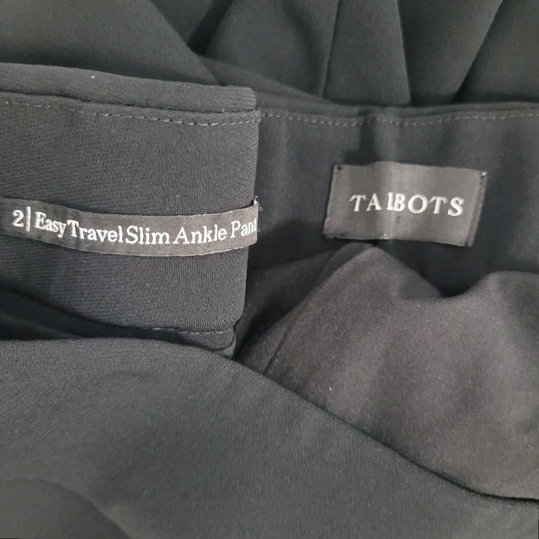 Talbots Talbots Black Easy Travel Slim Ankle Pants High Rise Tapered Stretch 2 (28x28) Size 26" / US 2 / IT 38 - 3 Thumbnail
