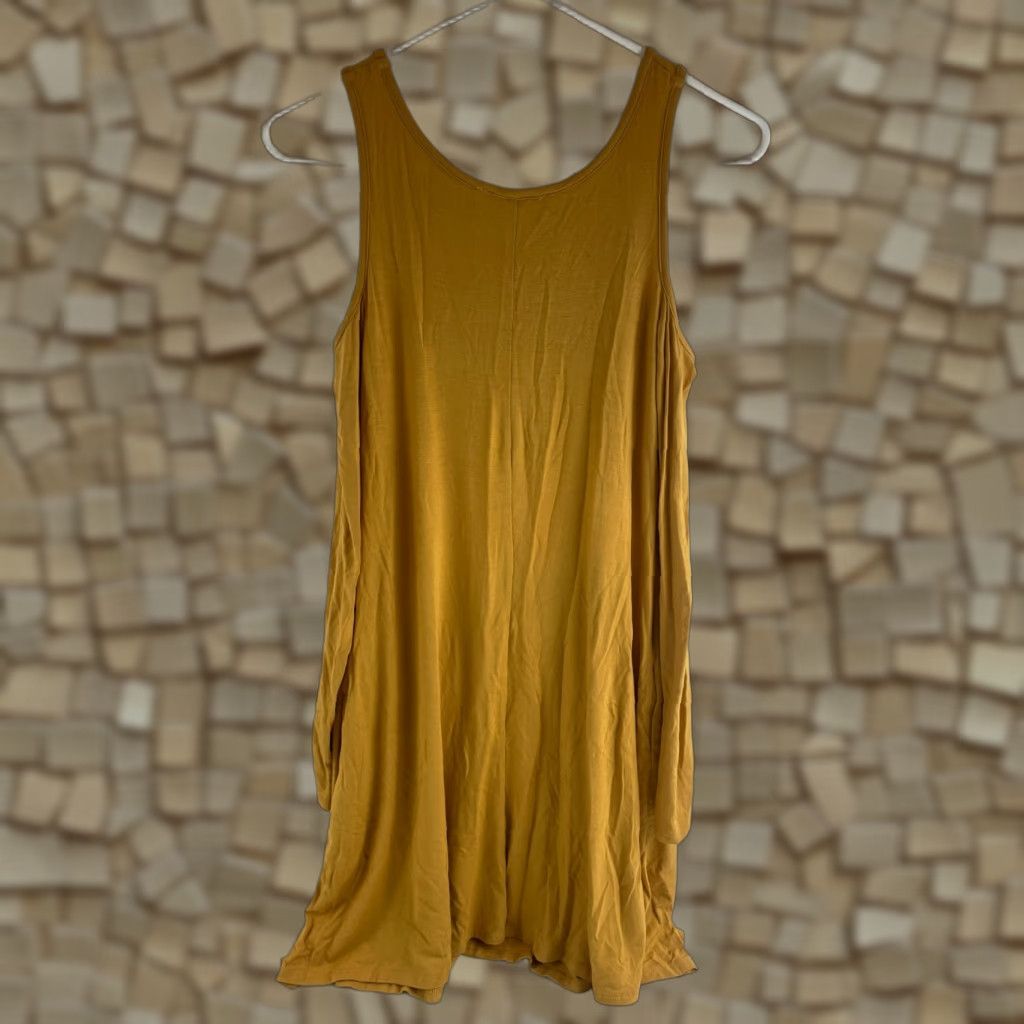 Vintage Iliad USA Dress Women XS Mustard Knee Length Cold Shoulder Long Sleeve Size XS / US 0-2 / IT 36-38 - 1 Thumbnail