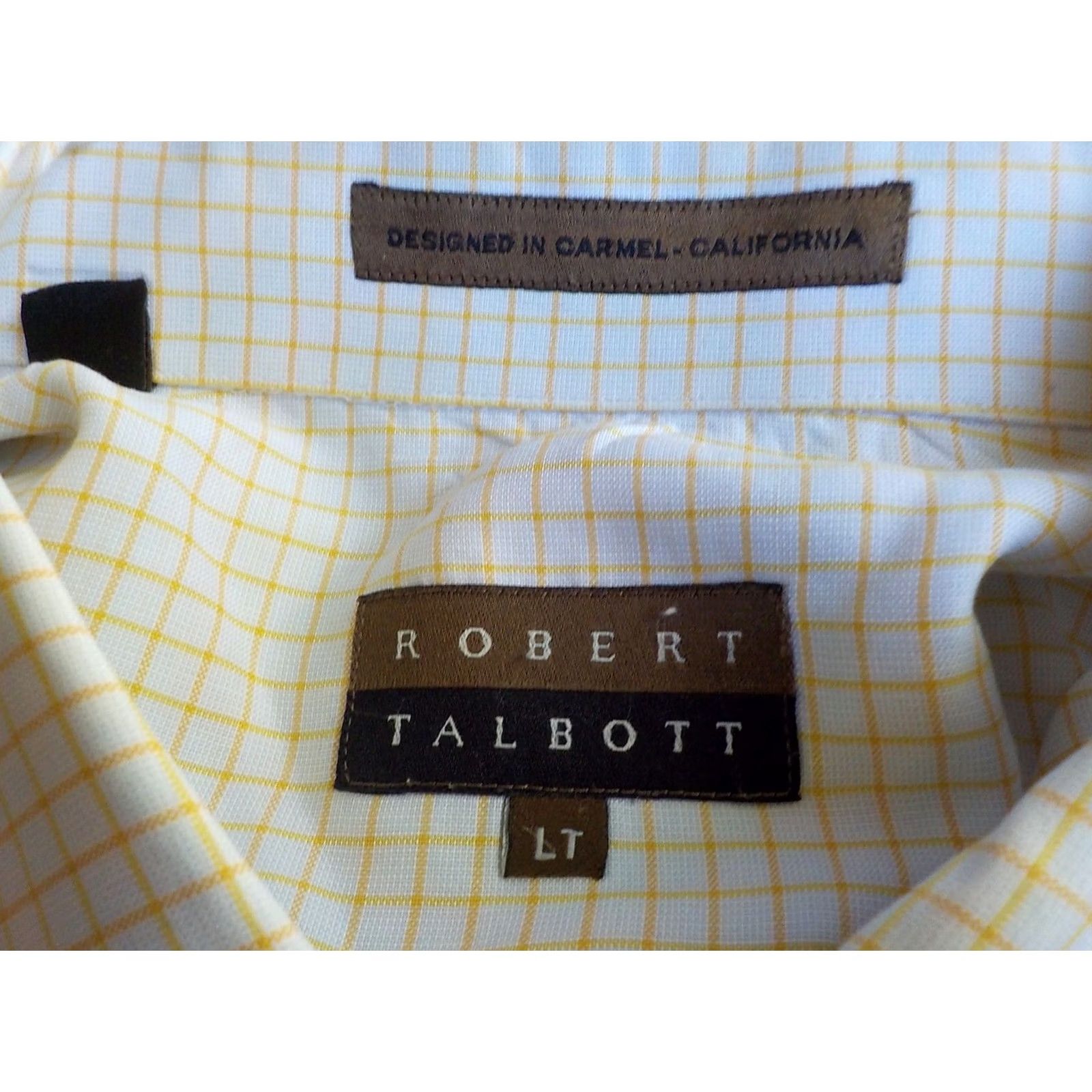 Robert Talbott VINTAGE Robert Talbott LS Buttoned Down Checkered Shirt LT White Yellow Orange Button-Up Mens Long Sleeve Cotton Size LT Size US L / EU 52-54 / 3 - 5 Thumbnail