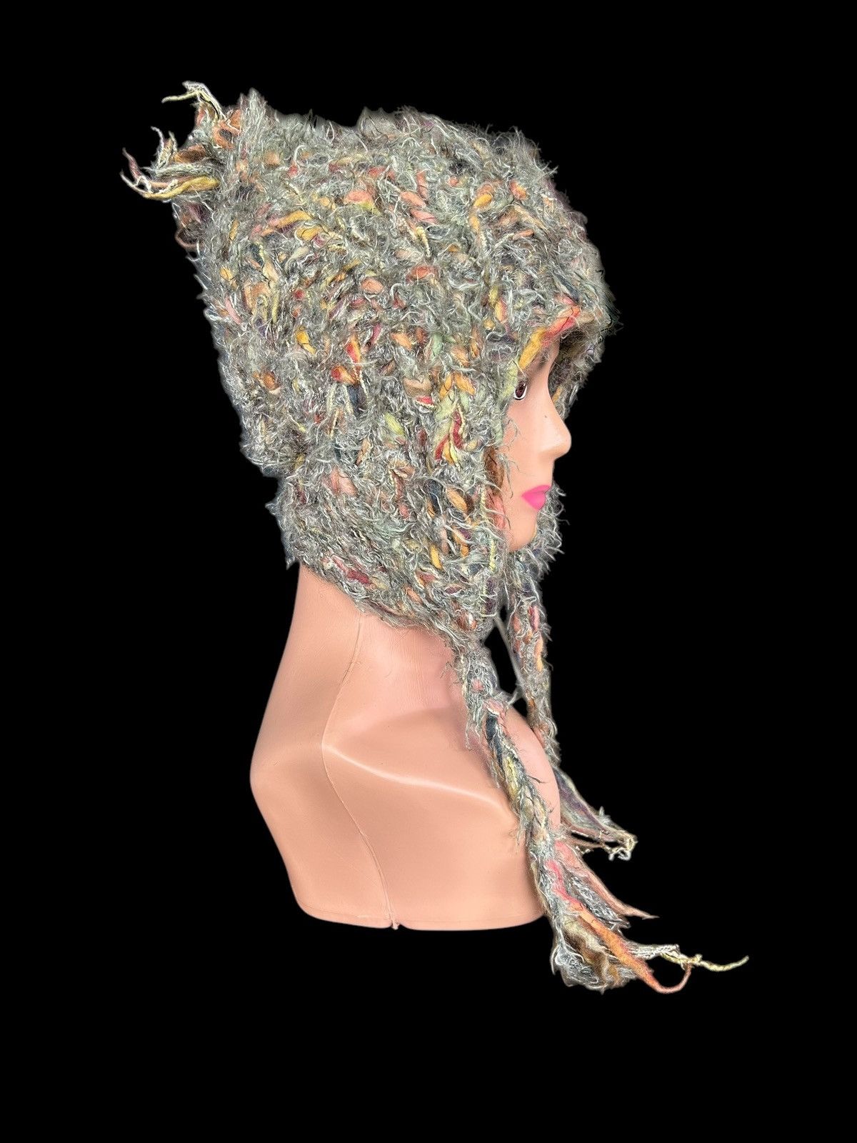 Japanese Brand × Kapital × Vintage CA4LA Made in Japan knitted Fur Beanie Hats Size ONE SIZE - 2 Thumbnail