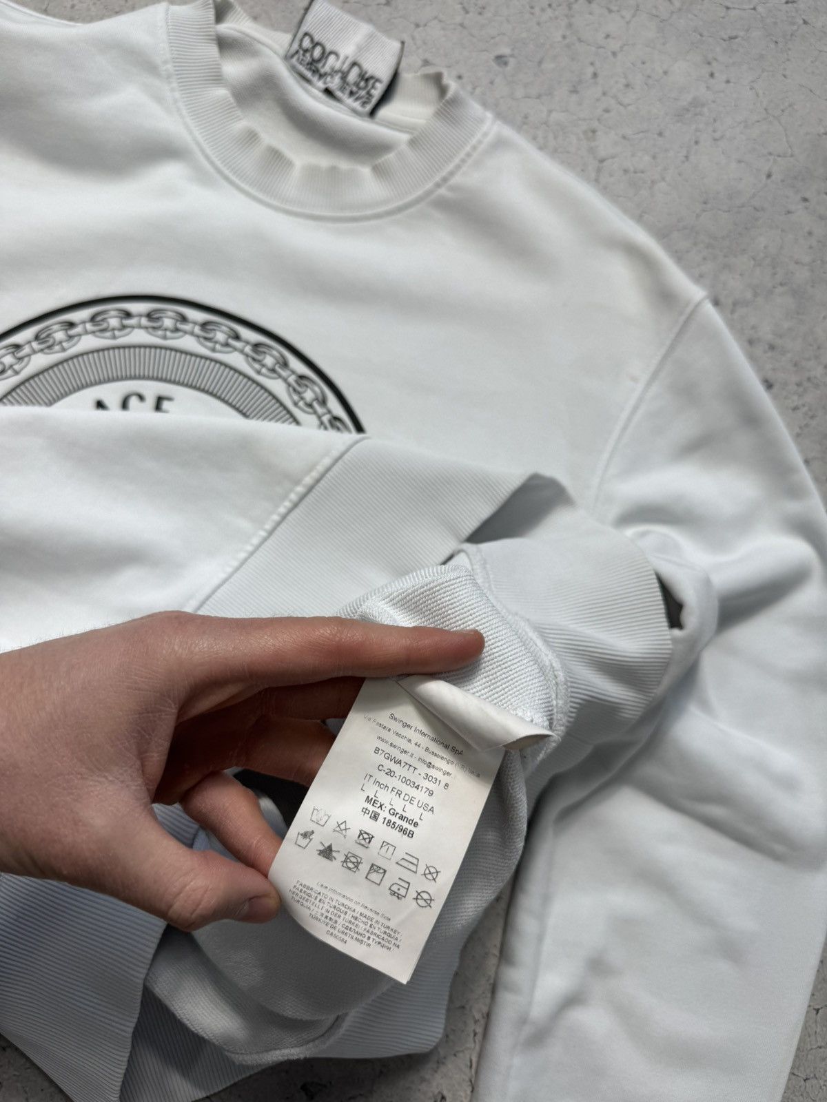 Versace Jeans Couture Versace Jeans Couture Big Logo White Sweatshirt Size US L / EU 52-54 / 3 - 9 Thumbnail