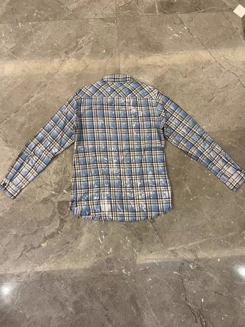 Saint Laurent Paris Saint Laurent Paris Light Blue Plaid Splatter Shirt Size US S / EU 44-46 / 1 - 2 Thumbnail