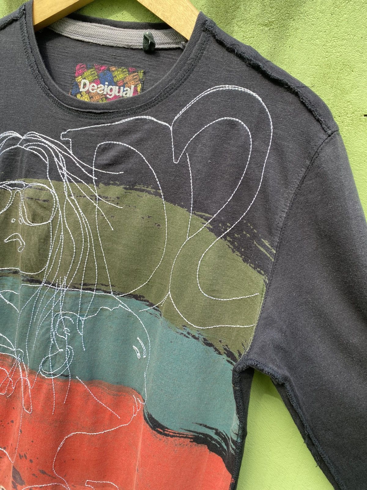 Desigual Desigual Avant-Garde Brushstroke Painted Face Graphic Shirt Size US M / EU 48-50 / 2 - 5 Thumbnail