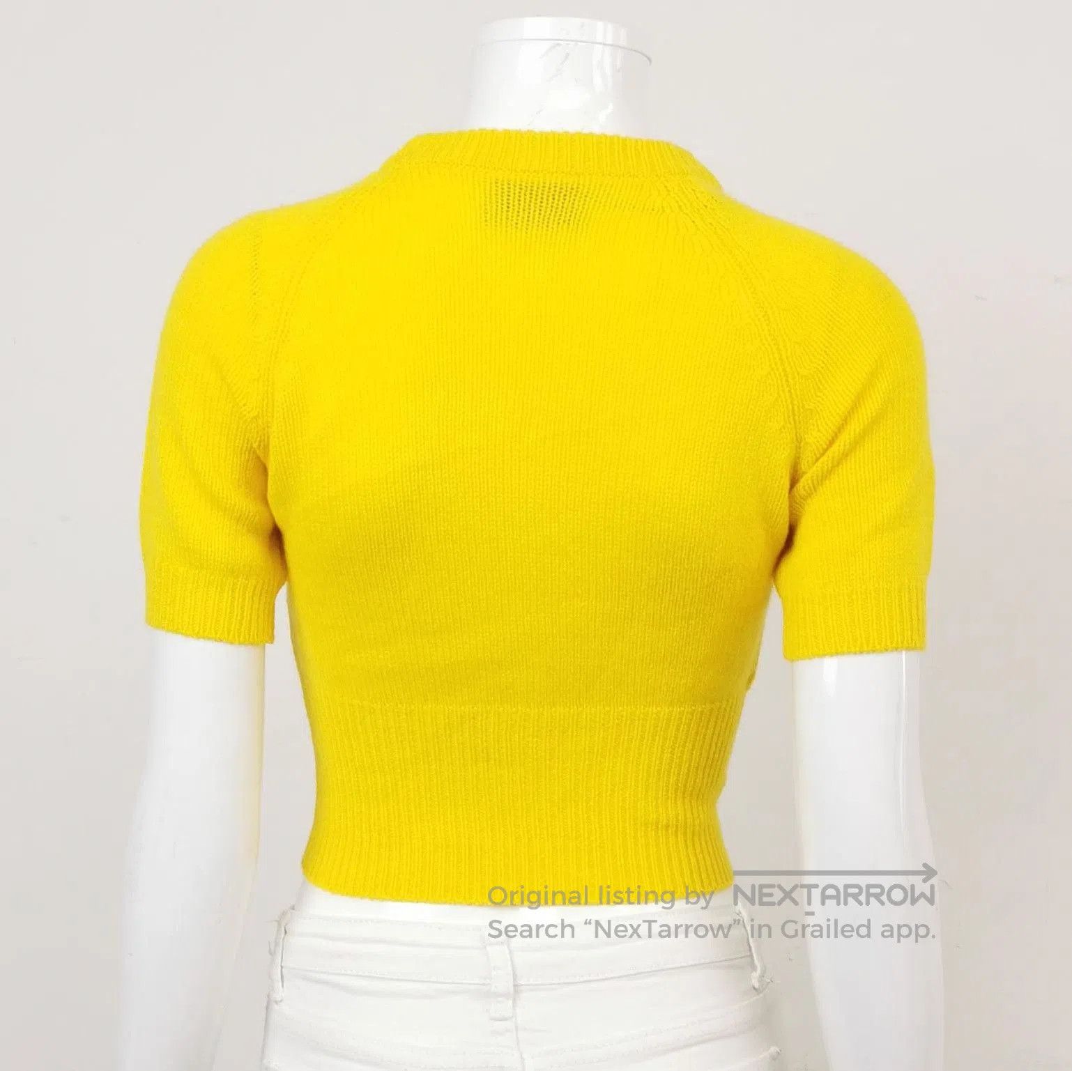 Prada Prada Yellow Cashmere Short Sleeve Sweater . Size S / US 4 / IT 40 - 2 Thumbnail