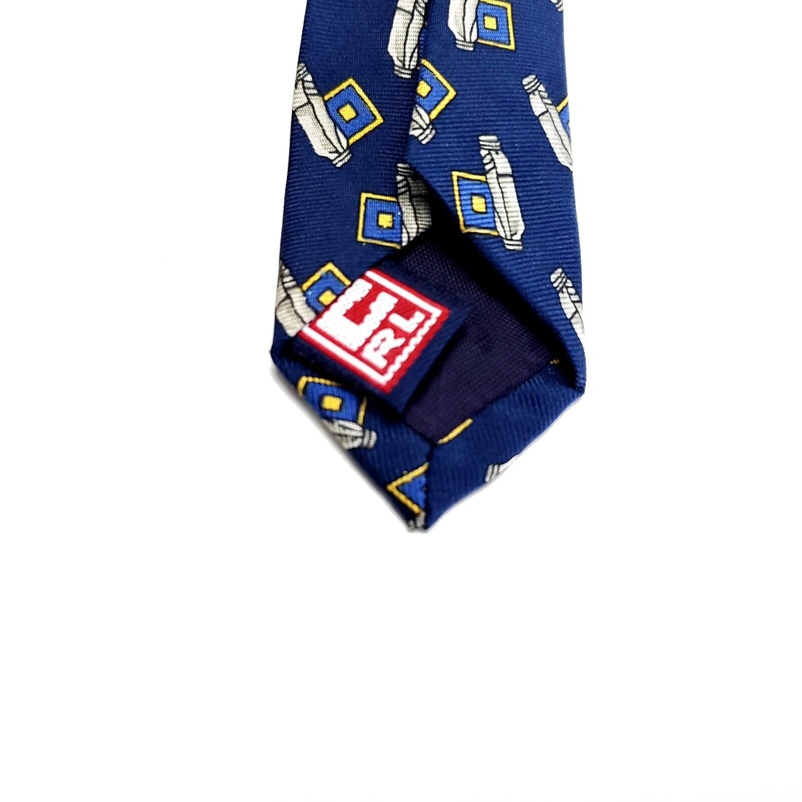 Ralph Lauren Chaps Ralph Lauren Silk Tie Print Blue Short Wide Size ONE SIZE - 4 Thumbnail
