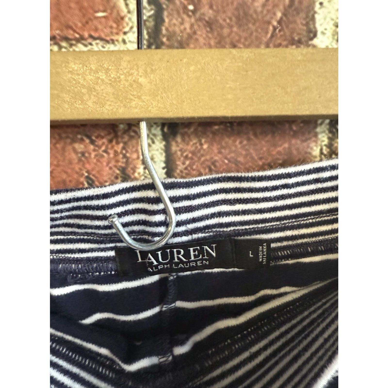 Ralph Lauren Lauren Ralph Lauren Womens Blue Striped Pull On Sleep Pants L Drawstring Size 36" / US 14 / IT 50 - 3 Thumbnail