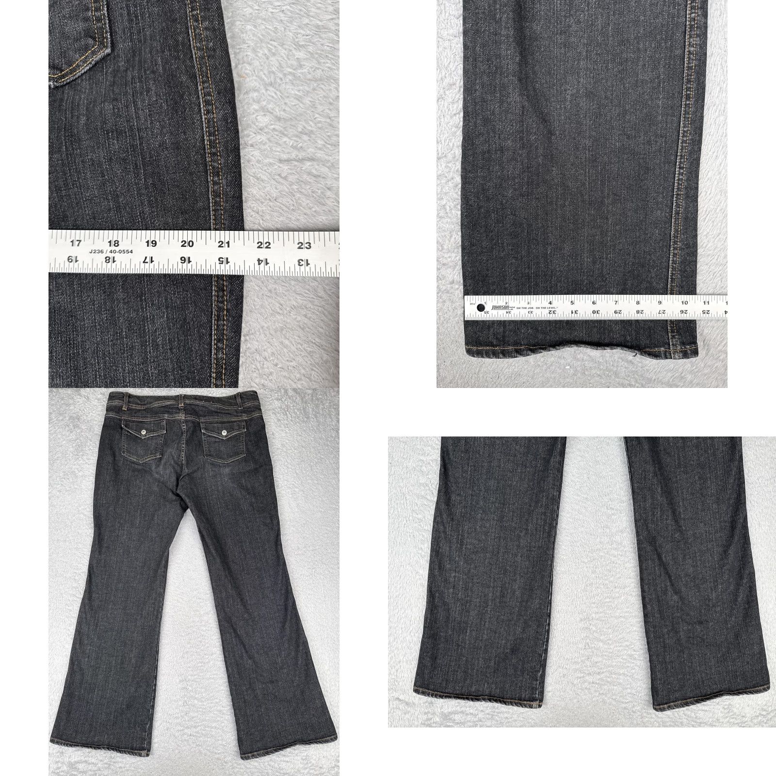 Gap GAP Jeans Womens 16 Dark Wash Low Rise Boot Cut Stretch Denim Double Button Zip Fly Pockets 5-Pocket Design Womens Size 38" / US 16 / IT 52 - 9 Thumbnail