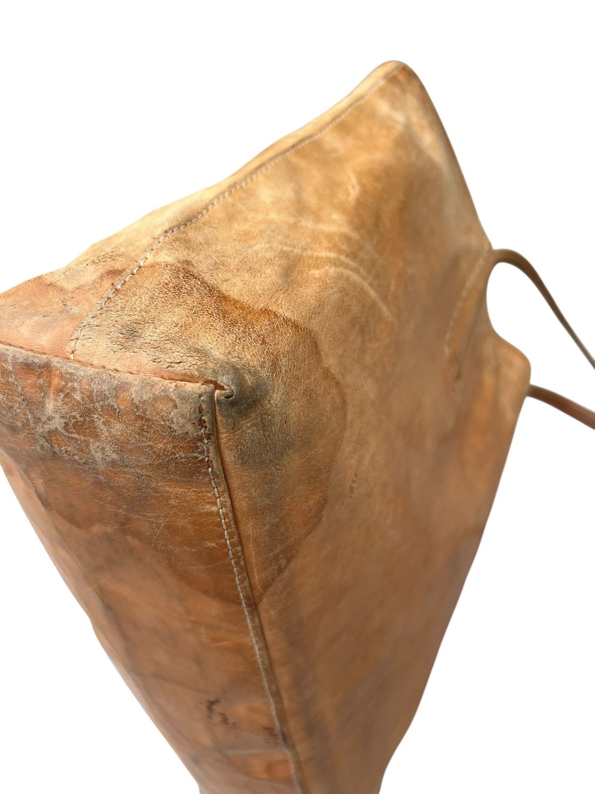Leather Distressed Patina Leather Tote Bag Genten Japan Size ONE SIZE - 10 Thumbnail