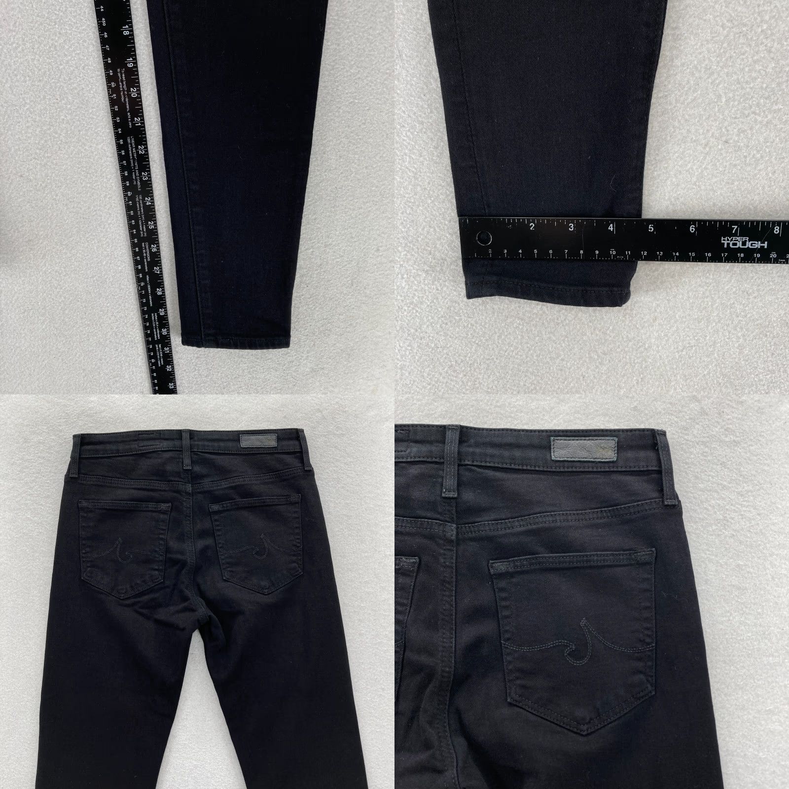 Farah AG Adriano Goldschmied The Farrah Skinny Ankle Women's 25 Black Stretch Denim Jeans Size ONE SIZE - 8 Thumbnail