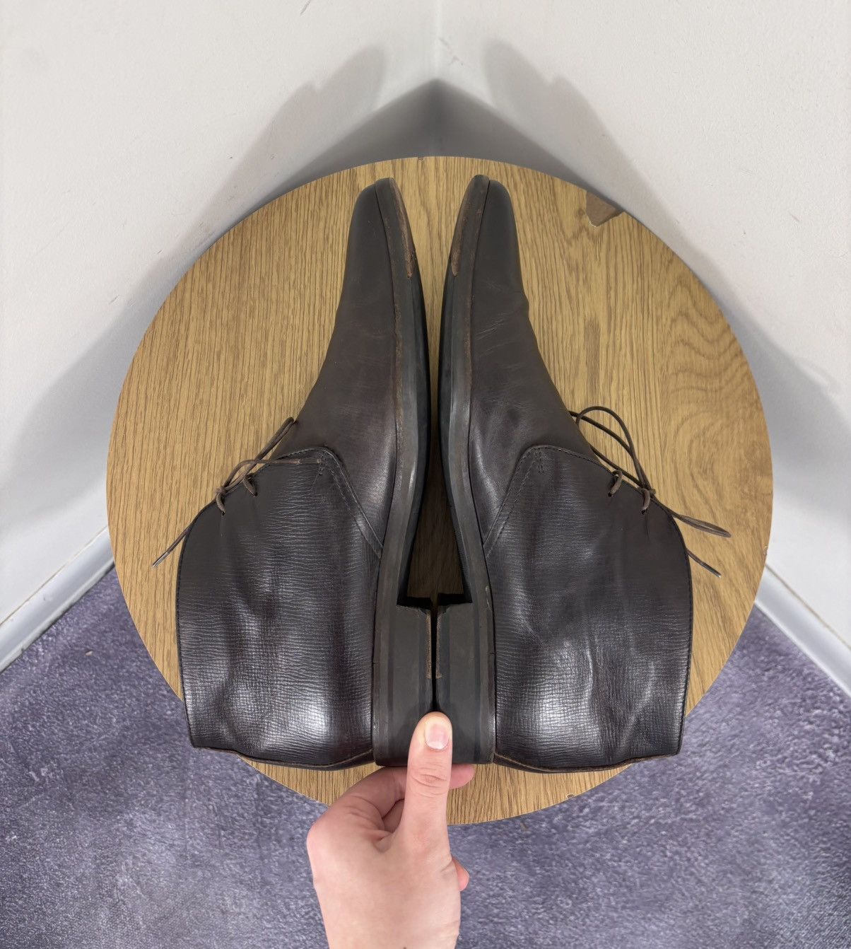 Ermenegildo Zegna Ermenegildo Zegna Men’s Dark Brown Leather Chukka Boots Size US 9.5 / EU 42-43 - 15 Thumbnail