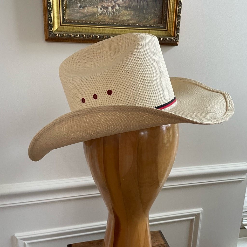 Other Genuine Shantung Straw Cowboy Cowgirl Hat 21” Small Size ONE SIZE - 1 Thumbnail