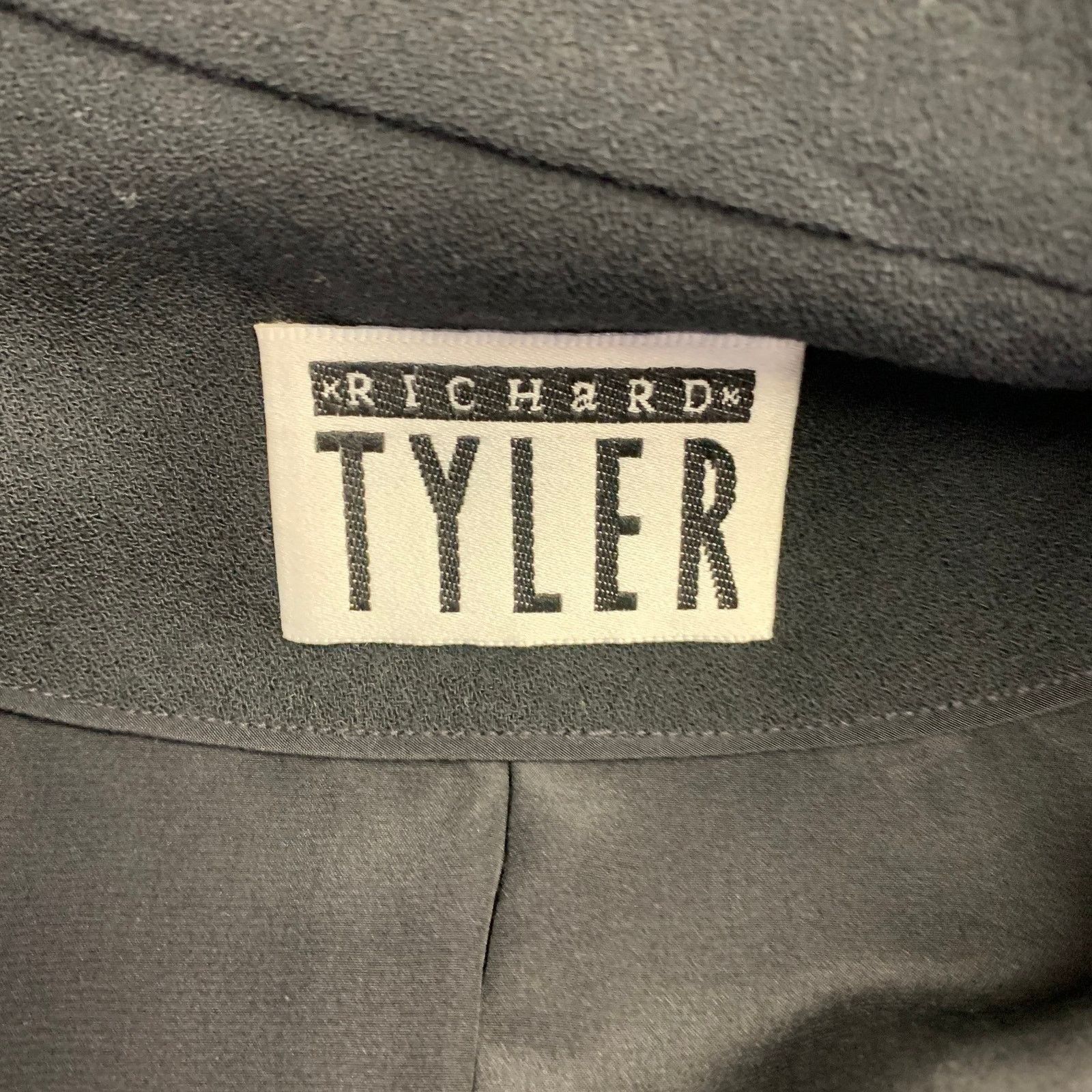 Richard Tyler Size 40 Black Crepe Wool Single Button Sport Coat Size 40R - 5 Thumbnail