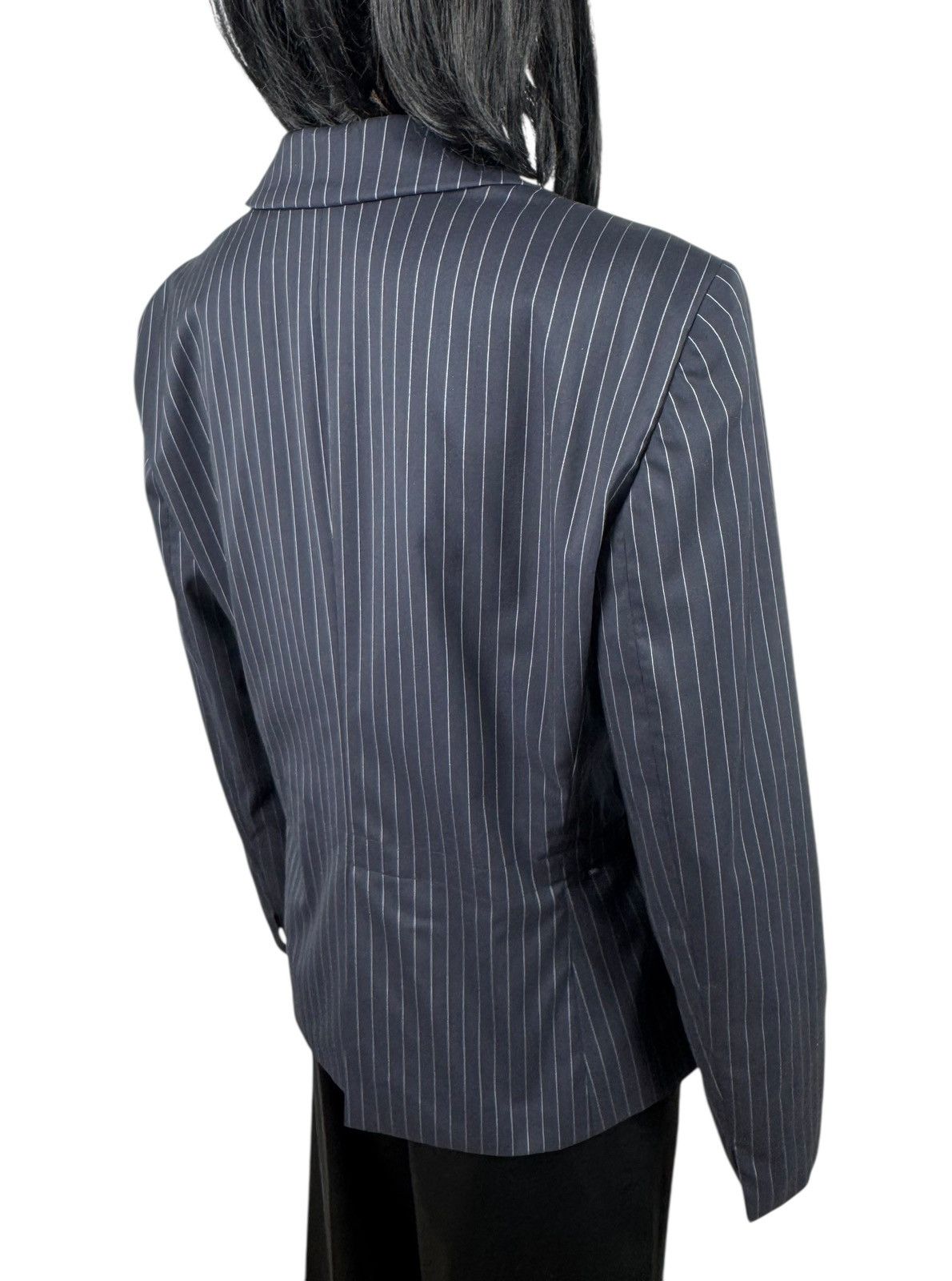 Armani Collezioni Armani Collezioni Wool-Nylon Blue Striped Jacket Collared 44 Size M / US 6-8 / IT 42-44 - 7 Thumbnail