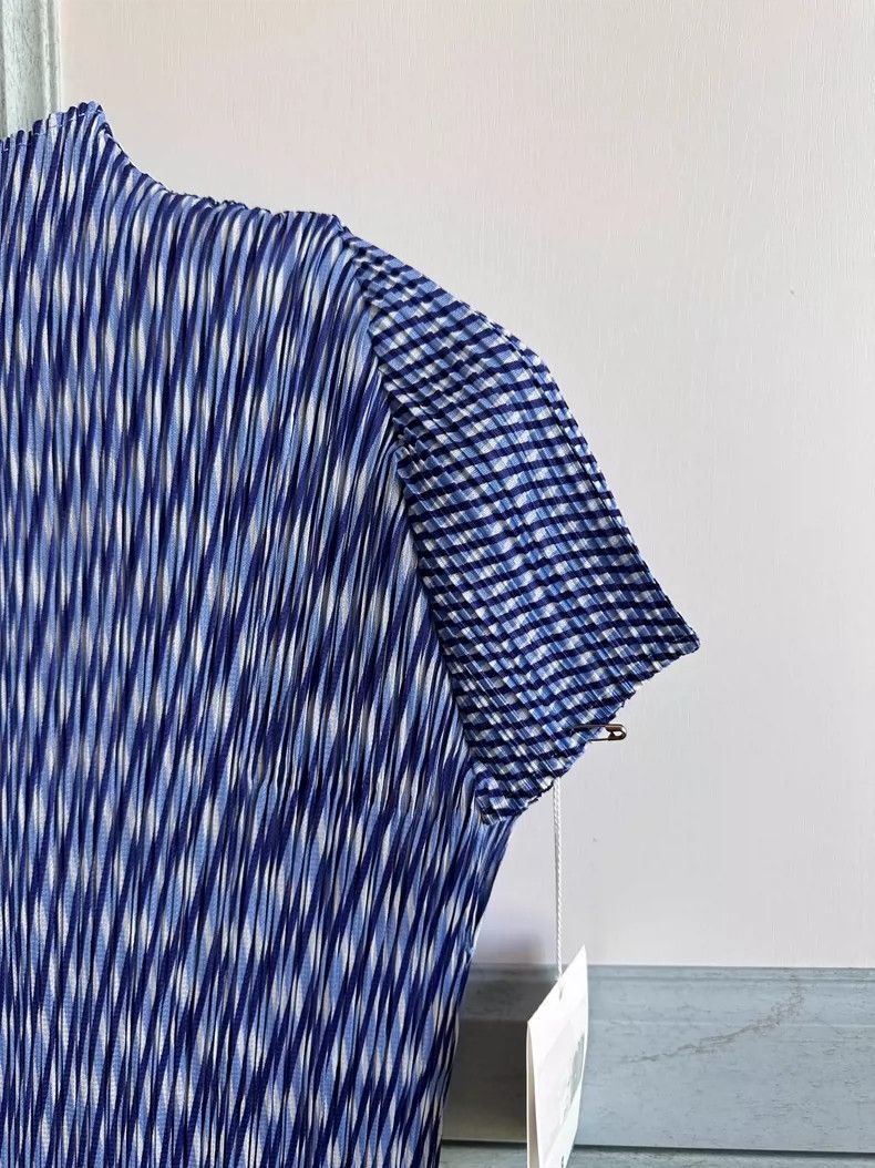 Issey Miyake Issey Miyake size:3 Blue patterned short-sleeved shirt Size XS / US 0-2 / IT 36-38 - 4 Thumbnail