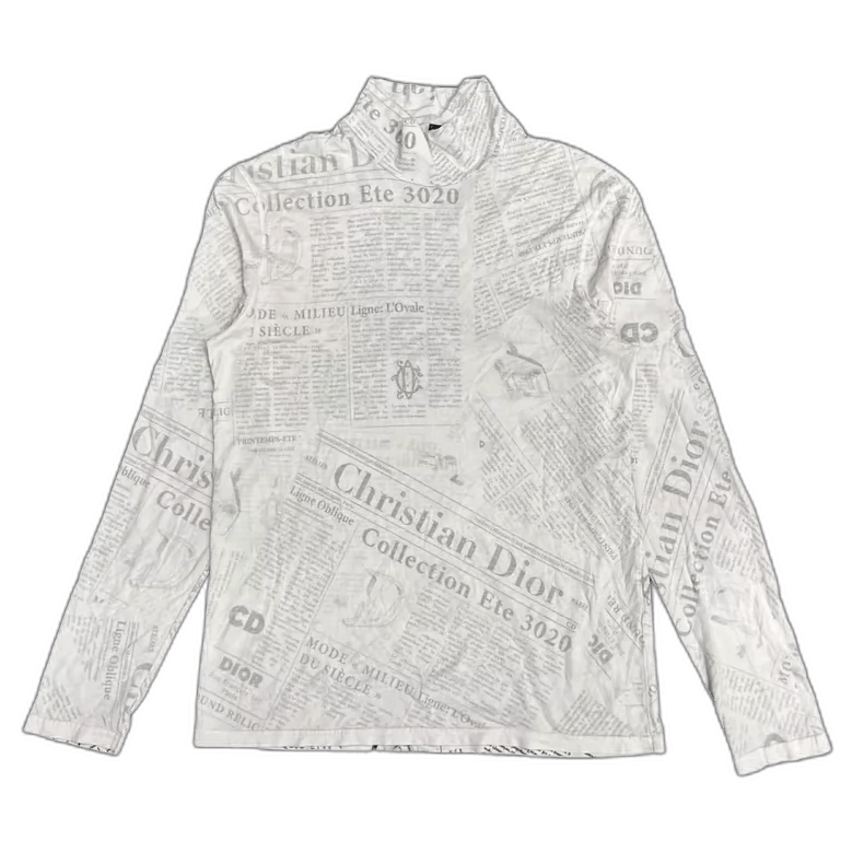 dior newspaper print long sleeve