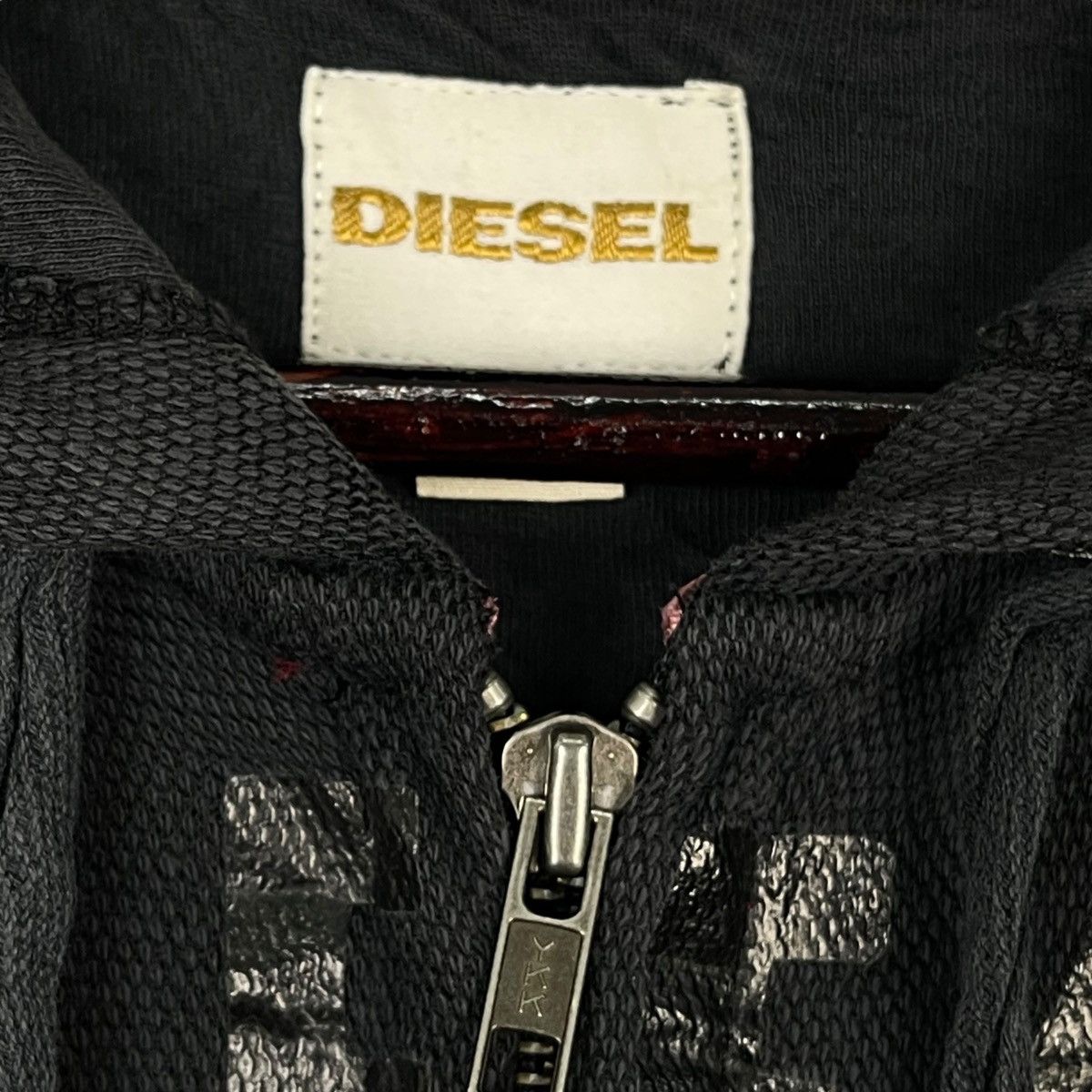 Diesel × Vintage Vintage Diesel Hoodie Full Zip Printed Black Pullover Size US M / EU 48-50 / 2 - 5 Thumbnail