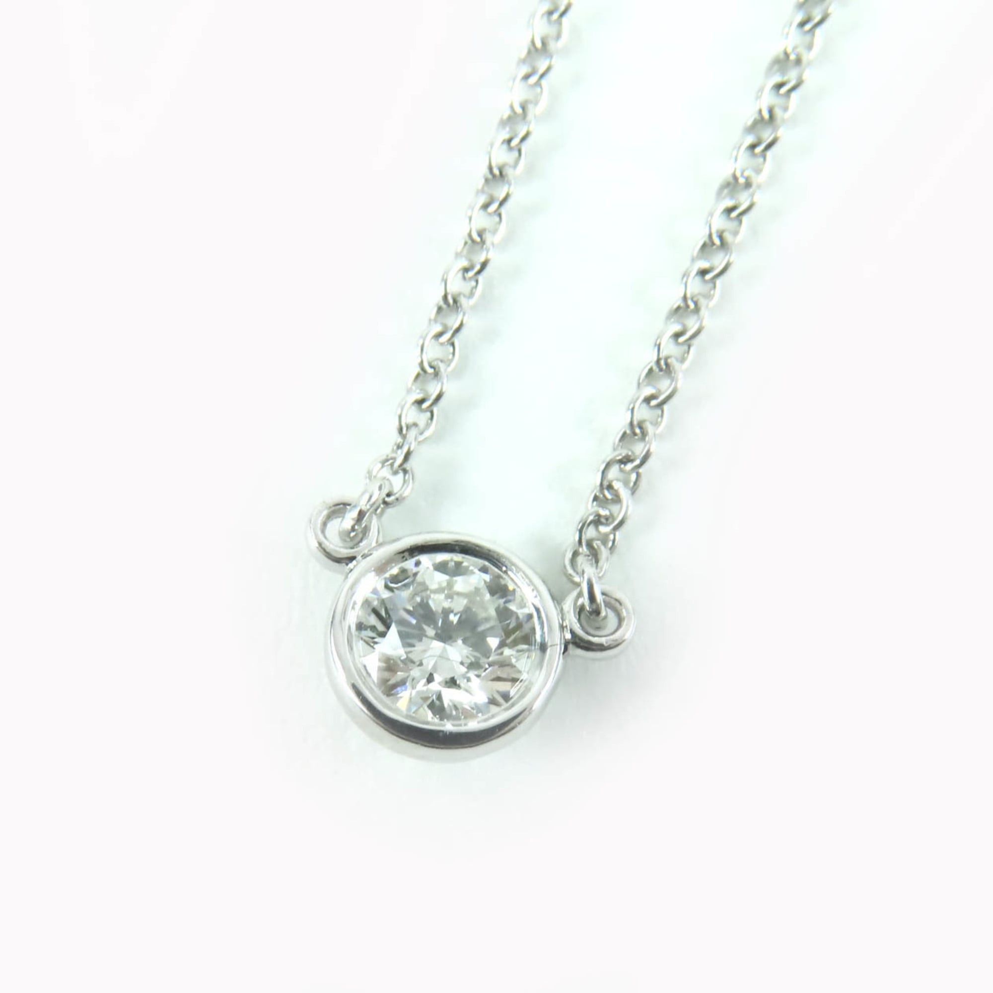 Tiffany & Co. TIFFANY&Co. Tiffany & Co. Elsa Peretti By the Yard PT950 0.23ct I VVS1 3EX NONE 74960847 1P Diamond Necklace Silver with Box and Case Weight 2.55g Women's Size ONE SIZE - 1 Thumbnail
