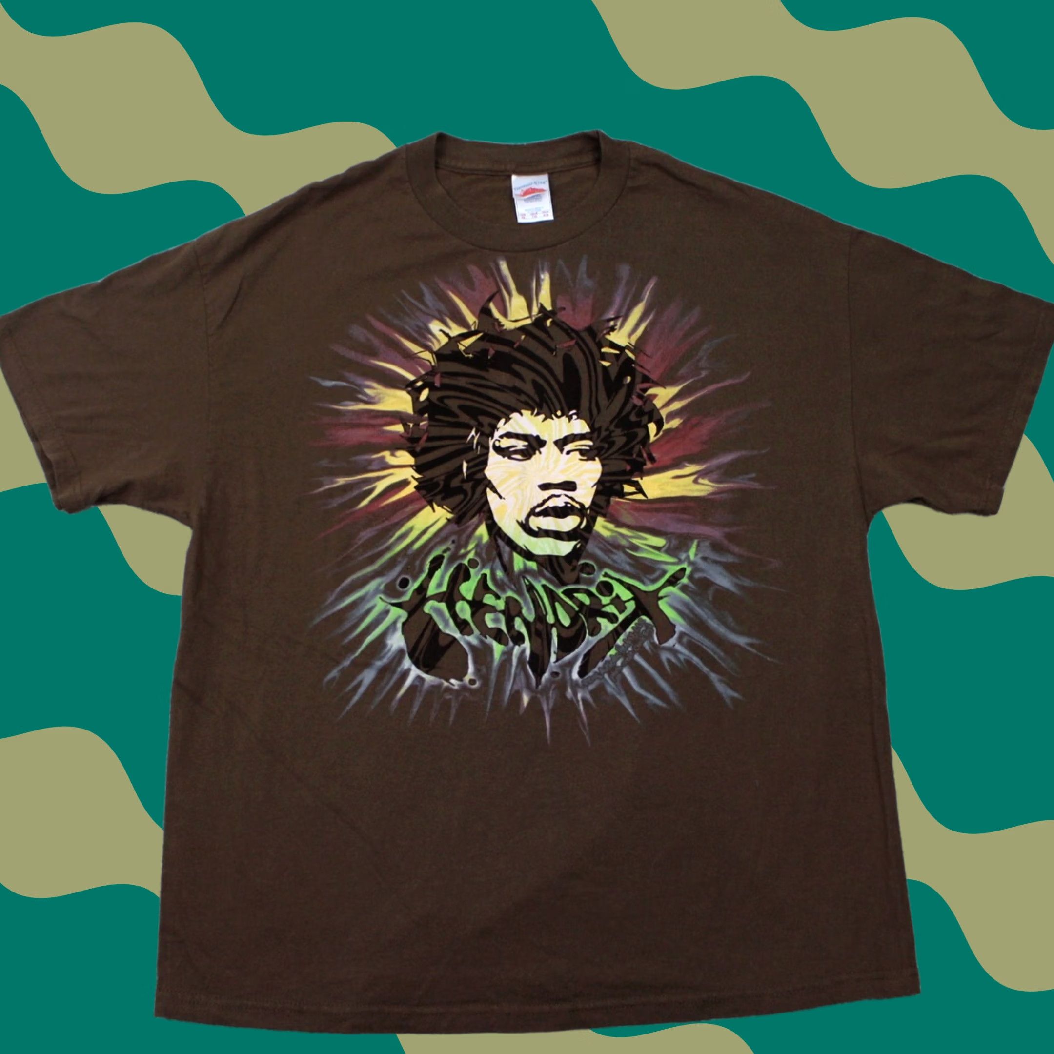 Vintage Jimi Hendrix Shirt Mens XL Brown Short Sleeve Tennessee River Band Music Rock Size US XL / EU 56 / 4 - 1 Thumbnail