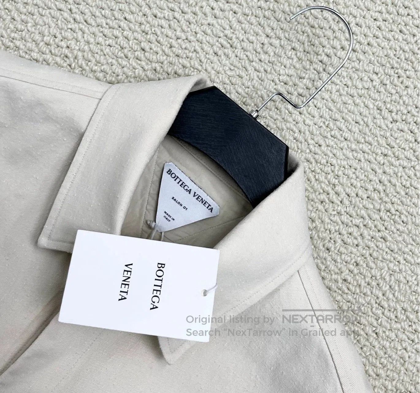 Bottega Veneta Bottega Veneta Beige Linen Short Sleeve Shirt. Size L / US 10 / IT 46 - 3 Thumbnail
