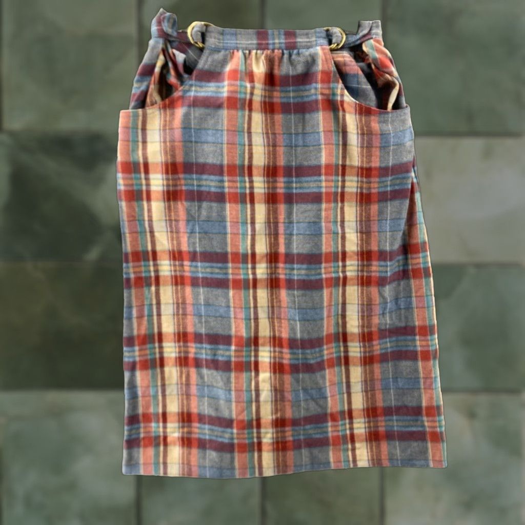 JW Anderson VINTAGE Lois Anderson Plaid A-Line Skirt Women's Size 4 Blue Knee Length Size 27" / US 4 / IT 40 - 1 Thumbnail