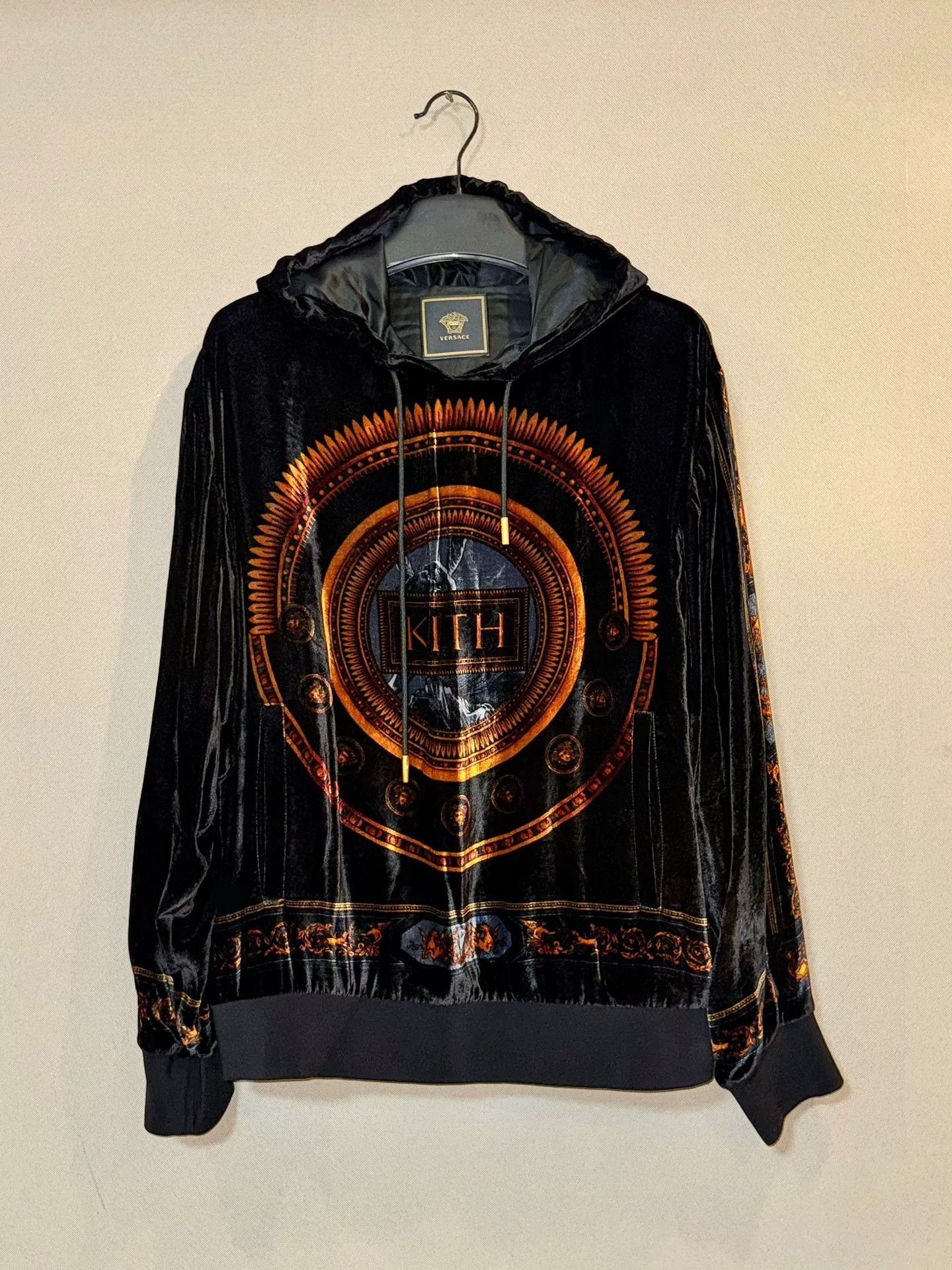 Versace Versace x Kith Velvet Printed Hoodie Size US L / EU 52-54 / 3 - 1 Thumbnail