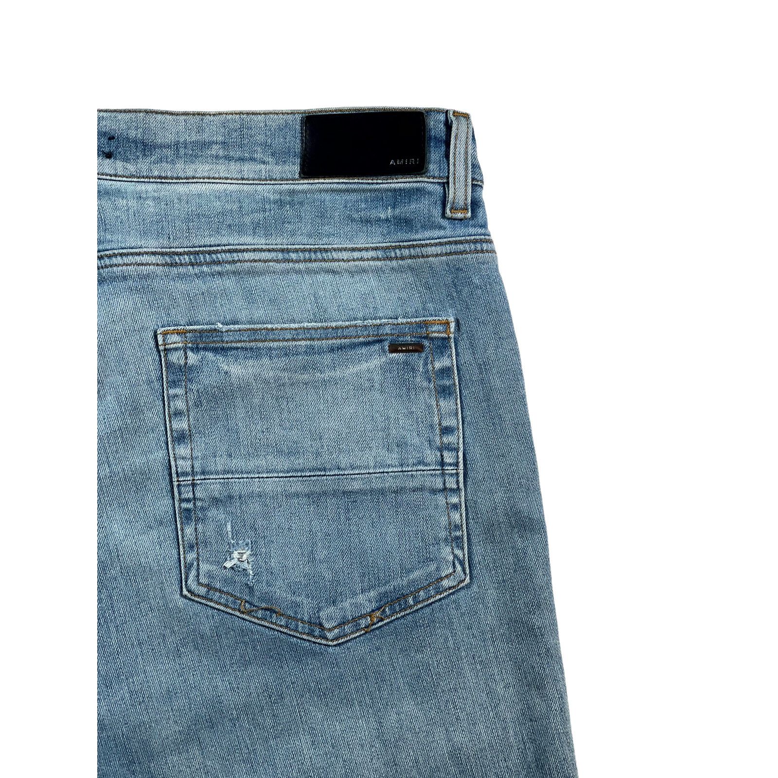Amiri Amiri Mx1 Black Patch Light Wash Jeans Size US 38 / EU 54 - 3 Thumbnail