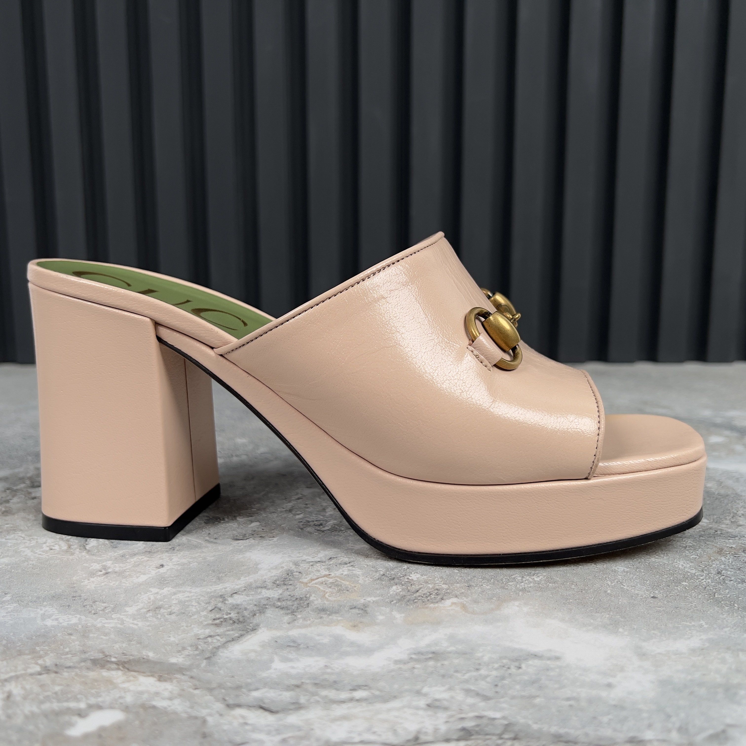 Gucci Gucci Houdan Horsebit Plaform Heel Mules Leather Size US 8.5 / IT 38.5 - 5 Thumbnail