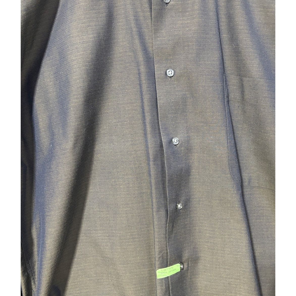 Baracuta BARACUTA Men's Navy-Olive 2-tone Long Sleeve Dress Shirt | M Size US M / EU 48-50 / 2 - 4 Thumbnail