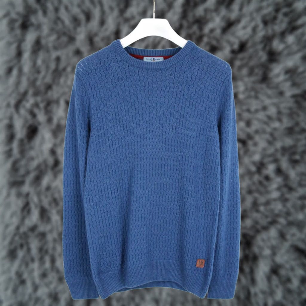 Harmont & Blaine Harmont & Blaine Jumper Men's MEDIUM Wool Blend Crew Neck Pullover Knit Blue Size US M / EU 48-50 / 2 - 1 Thumbnail