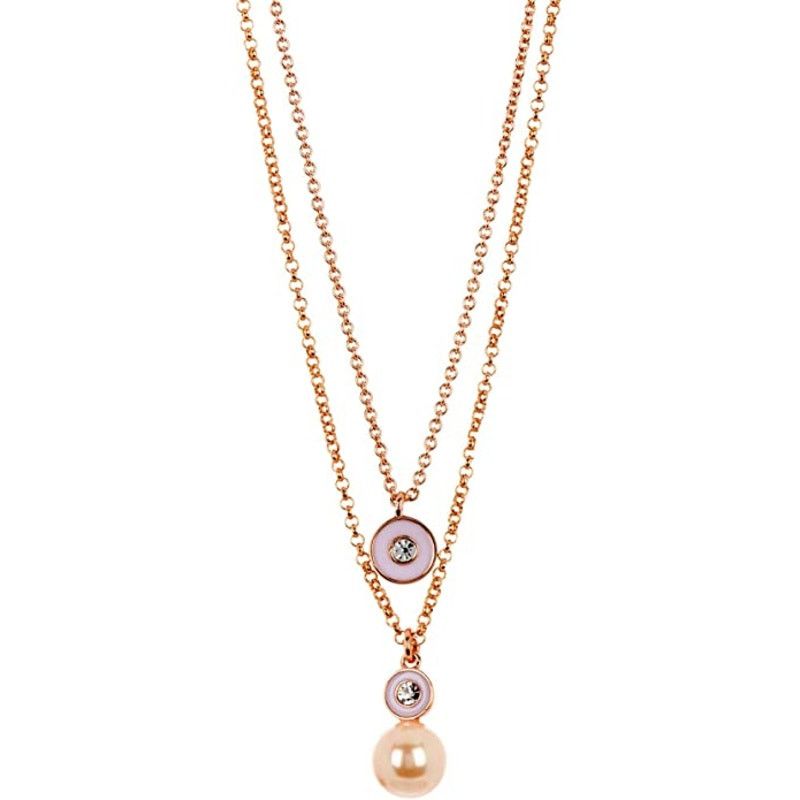 Kate Spade Kate Spade pearly delight double pendant Necklace Rose Gold Size ONE SIZE - 1 Thumbnail