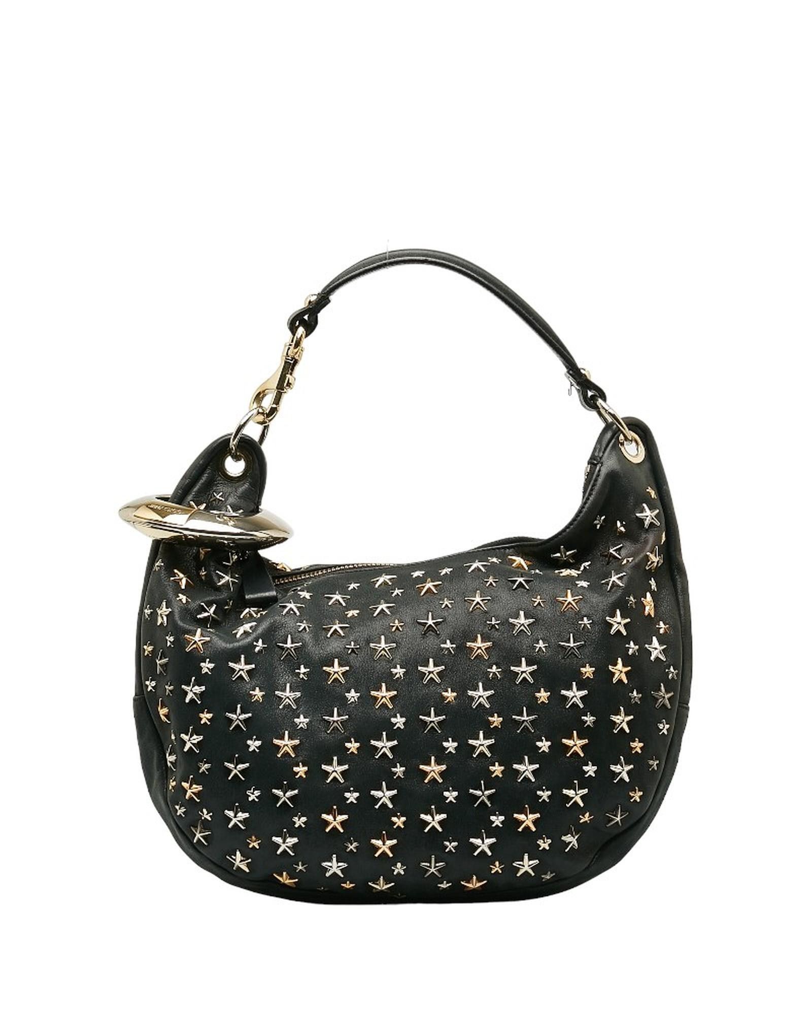 image of Jimmy Choo Studded Black Hobo Bag By Solar Star, Women's