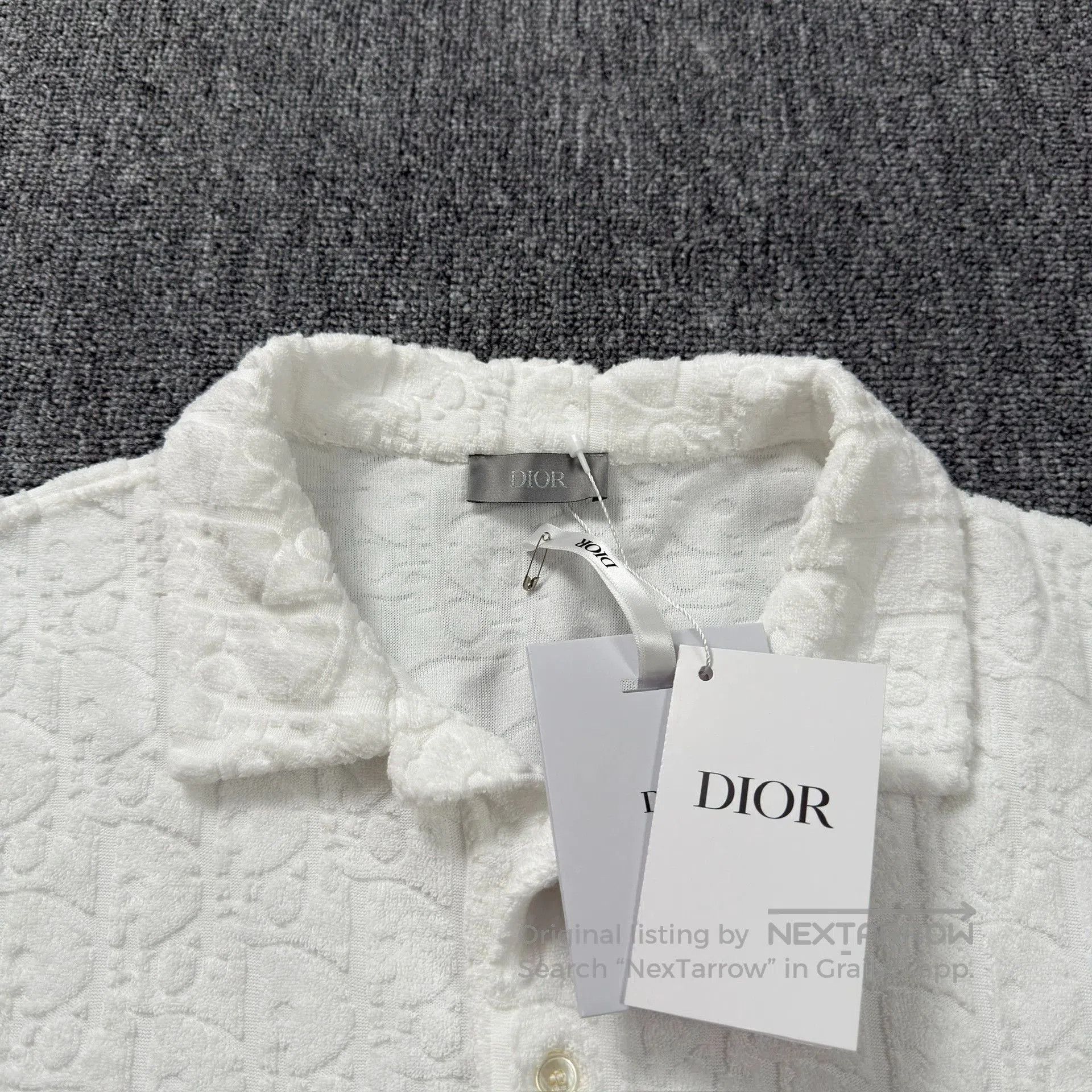 Dior Dior White Towel-Bottom Printed Polo. Size US S / EU 44-46 / 1 - 2 Thumbnail