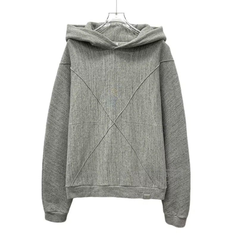 Loewe Loewe Grey lined cotton hooded long sleeve sweatshirt Size L / US 10 / IT 46 - 1 Thumbnail